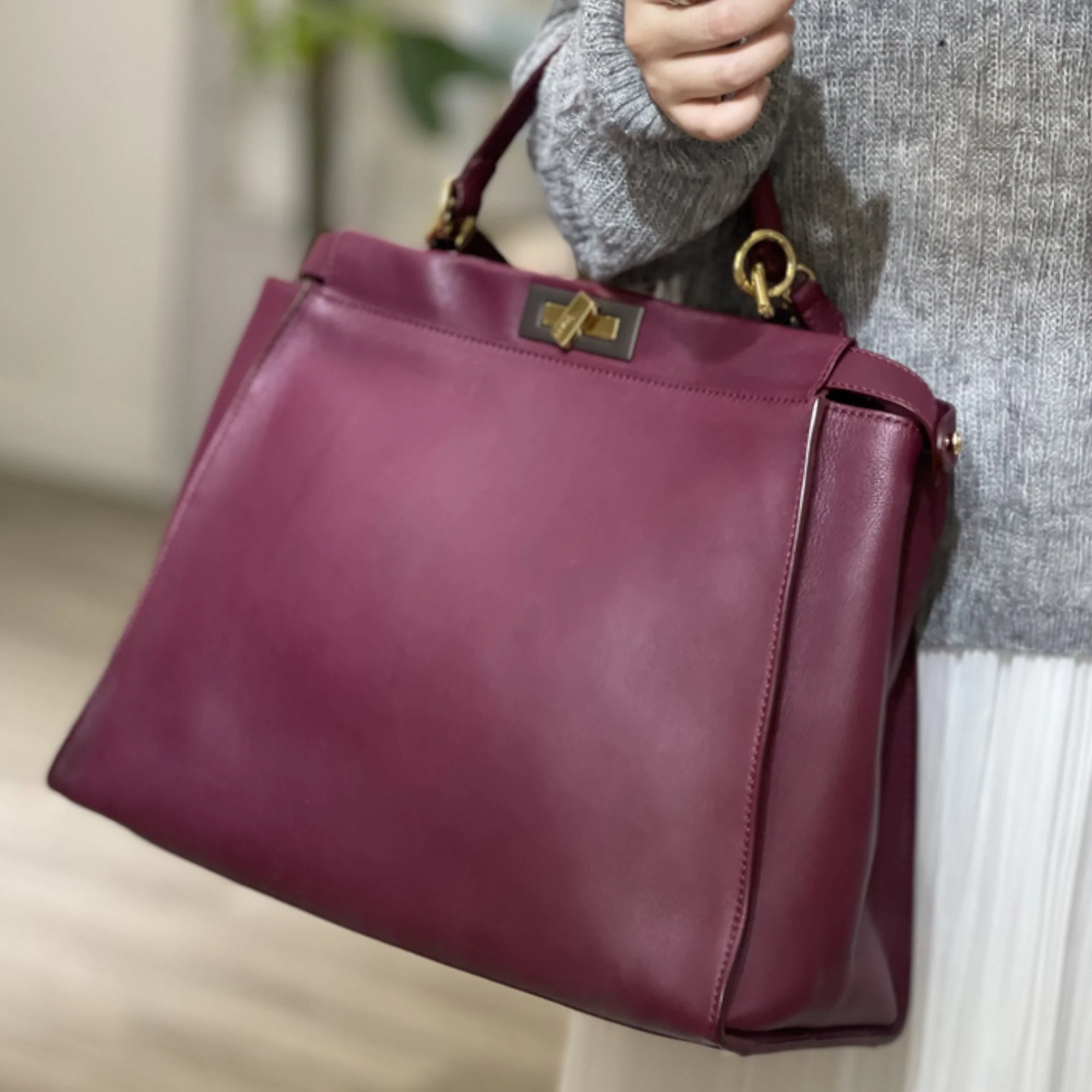 Peekaboo Large Leather Red GHW - Image 8
