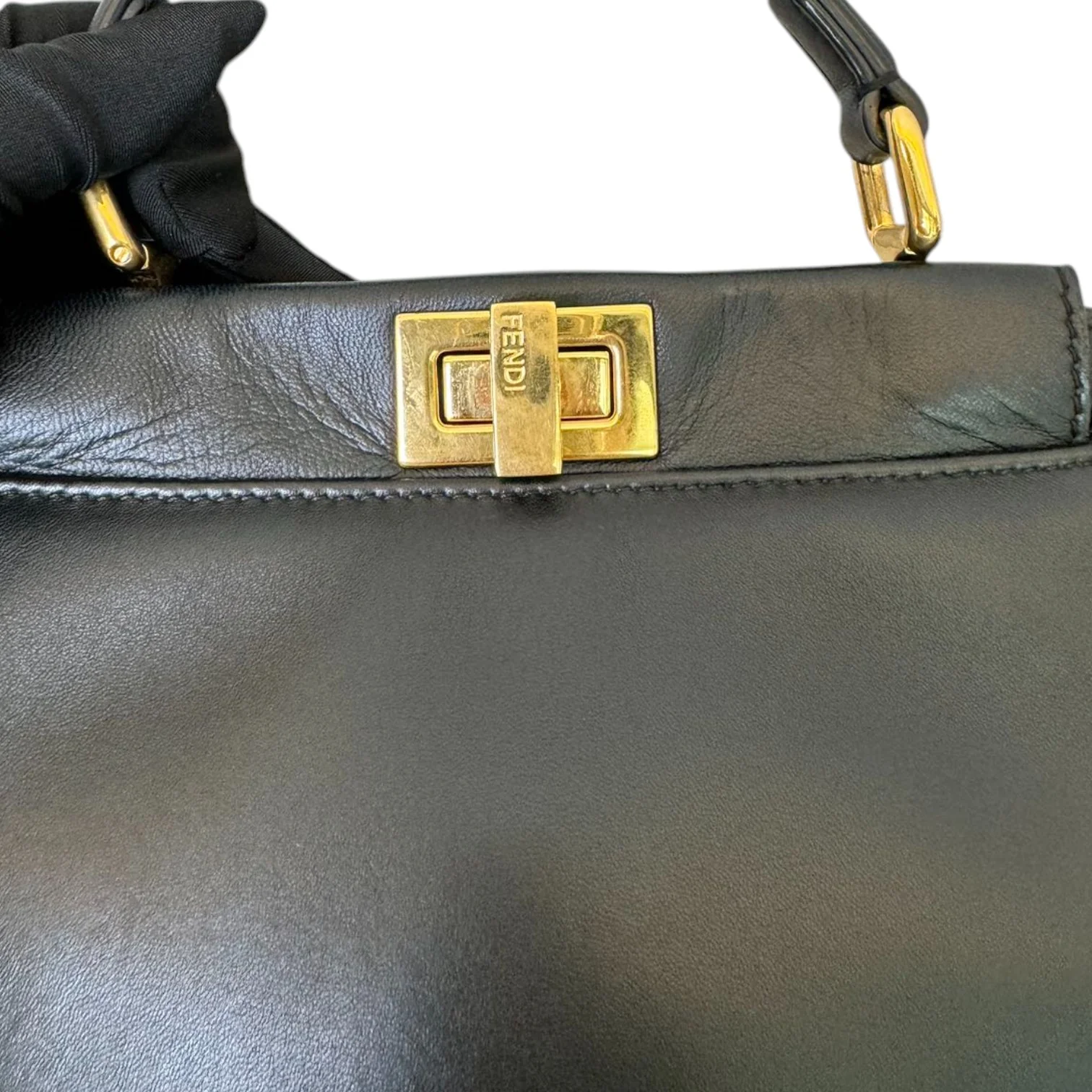 Peekaboo Satchel Mini Nappa Lambskin Leather Black GHW - Image 10