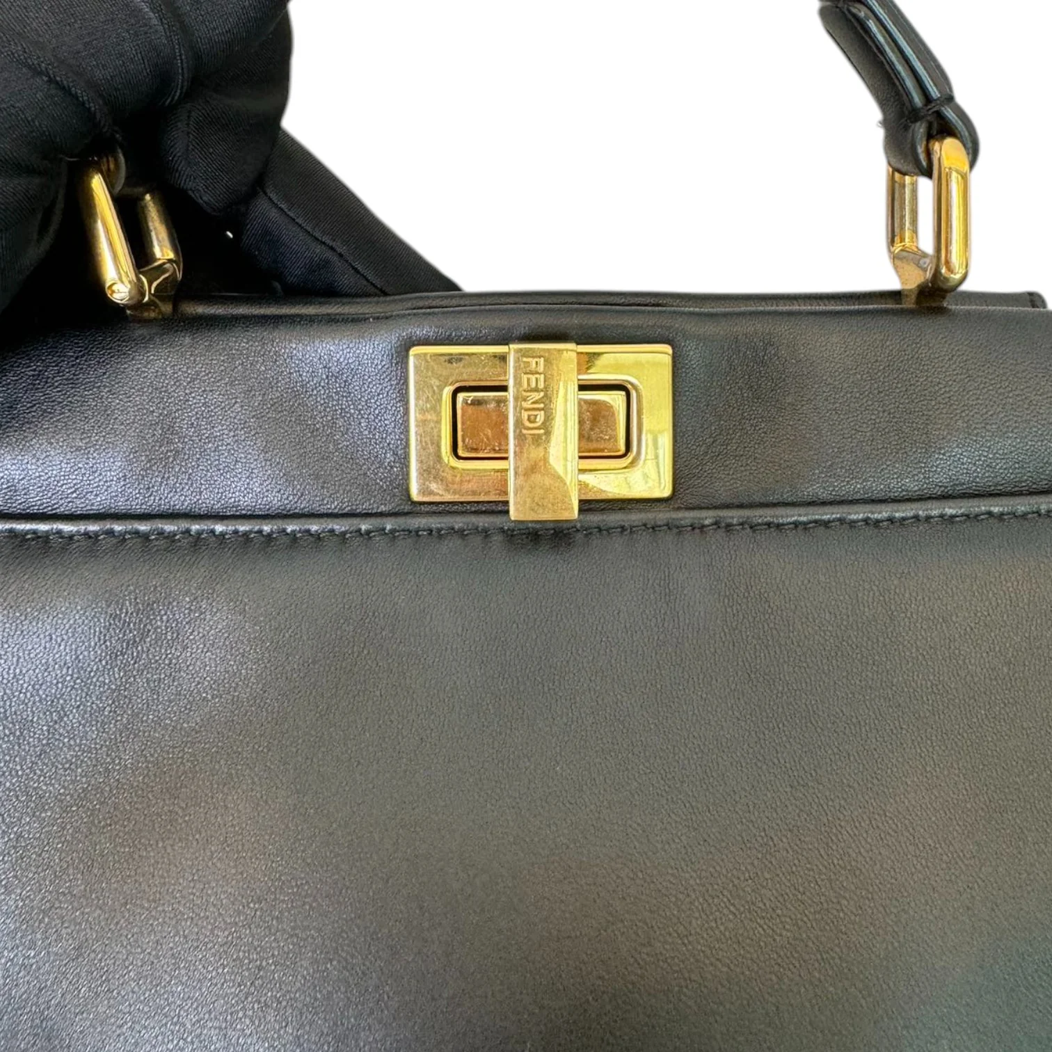 Peekaboo Satchel Mini Nappa Lambskin Leather Black GHW - Image 11