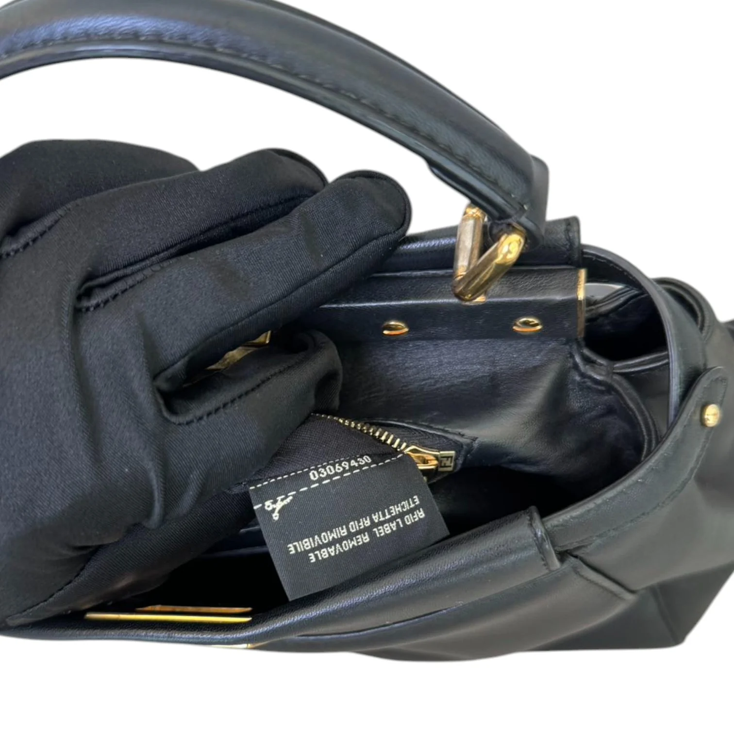 Peekaboo Satchel Mini Nappa Lambskin Leather Black GHW - Image 16