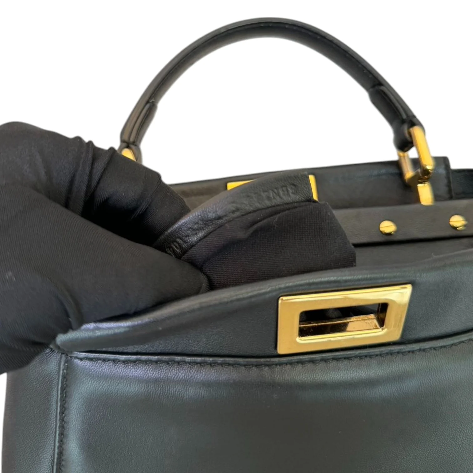 Peekaboo Satchel Mini Nappa Lambskin Leather Black GHW - Image 18