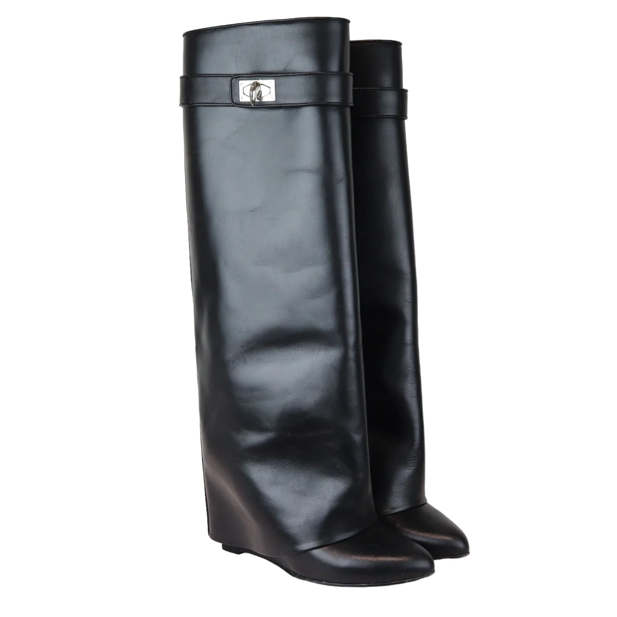 Newton Over the Knee Boots Calfskin Black Size 38 - Image 4