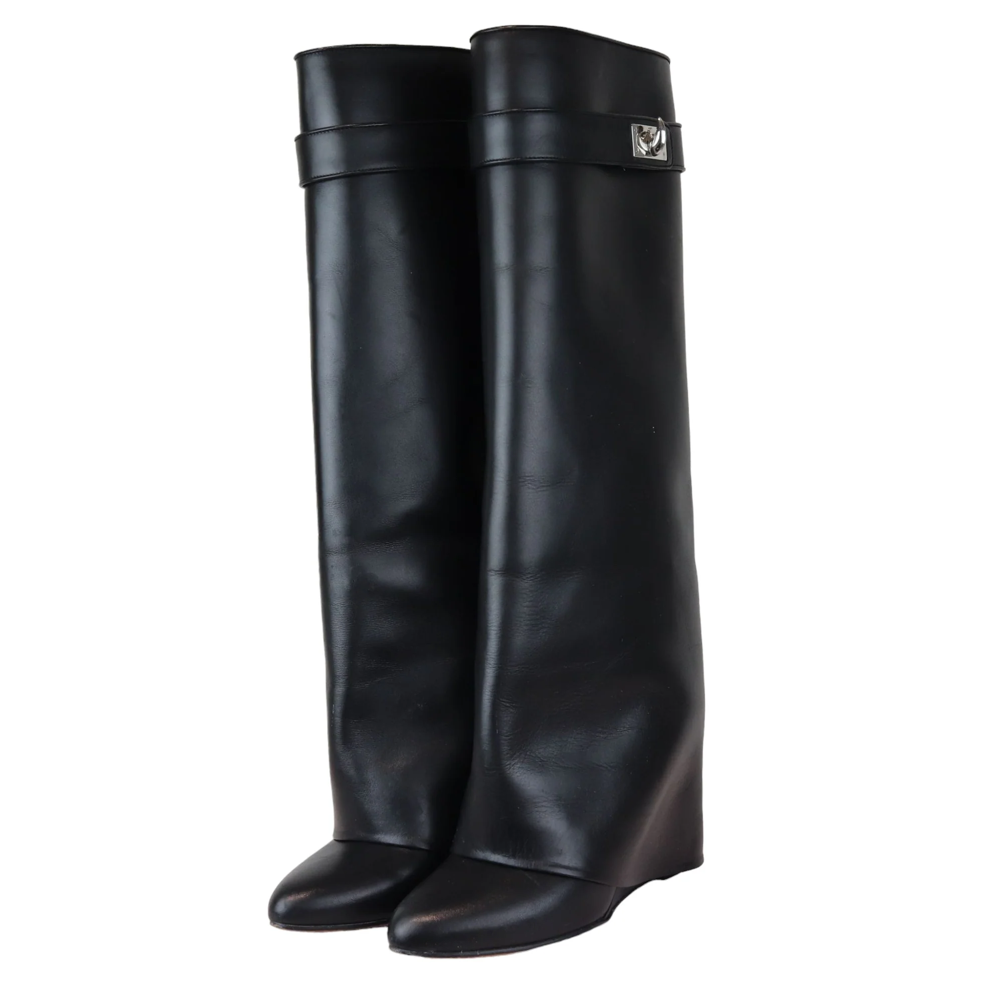 Newton Over the Knee Boots Calfskin Black Size 38 - Image 7