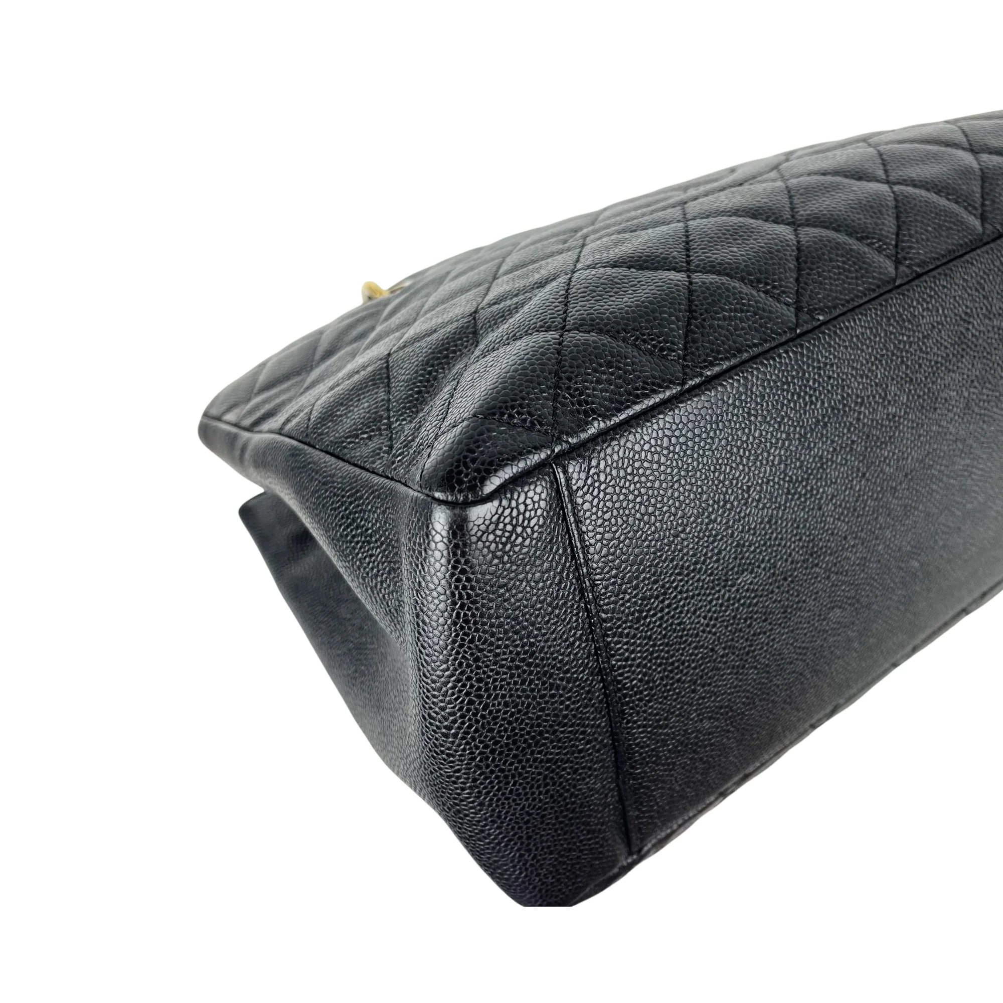 Grand Shopping Tote Caviar Black GHW - Image 11