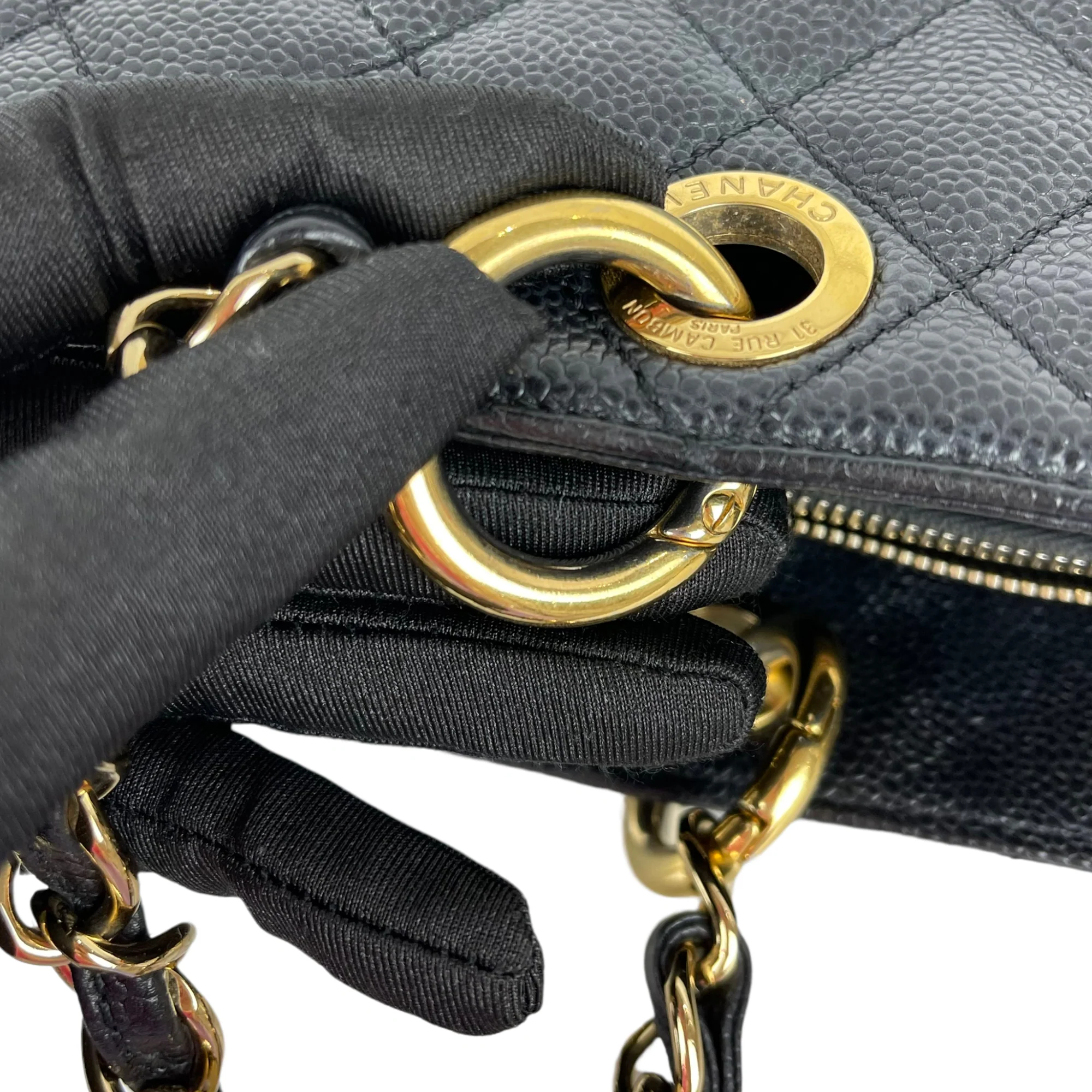 Grand Shopping Tote Caviar Black GHW - Image 13