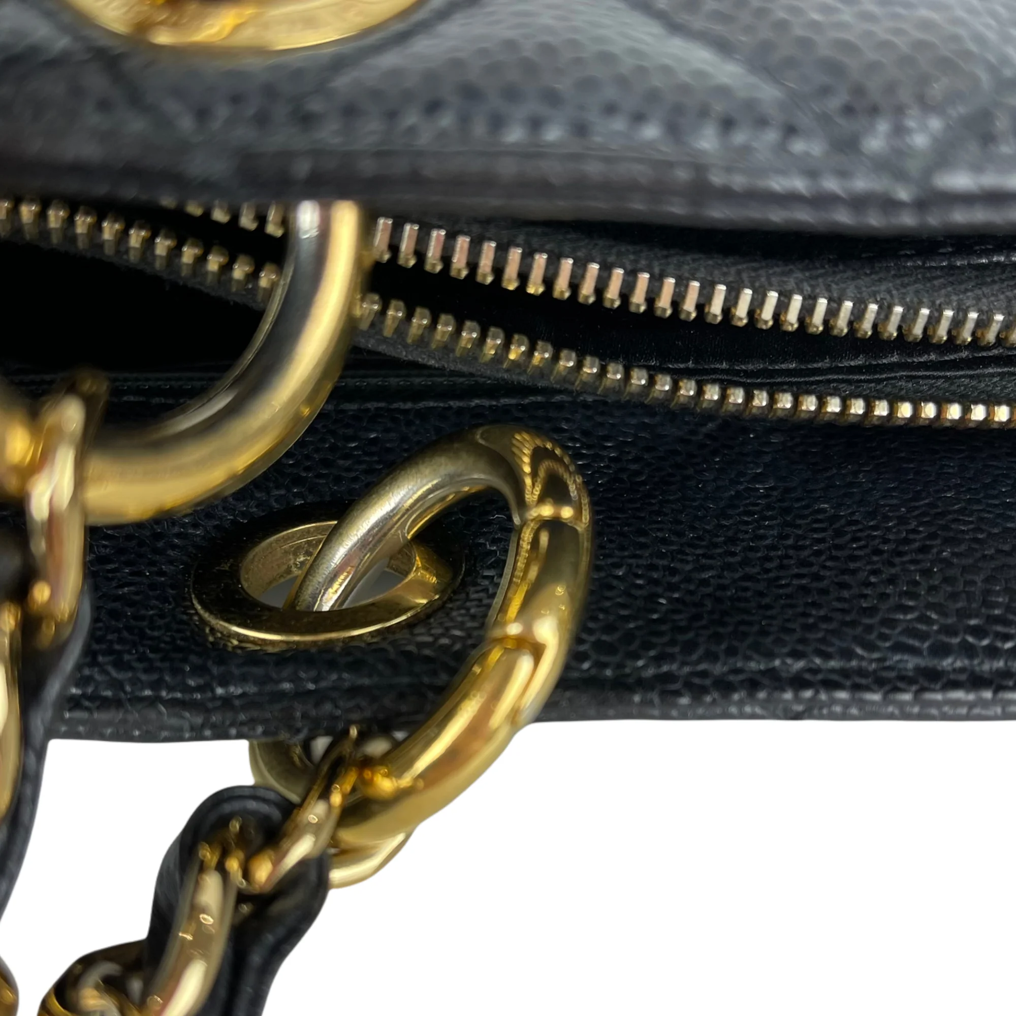 Grand Shopping Tote Caviar Black GHW - Image 15