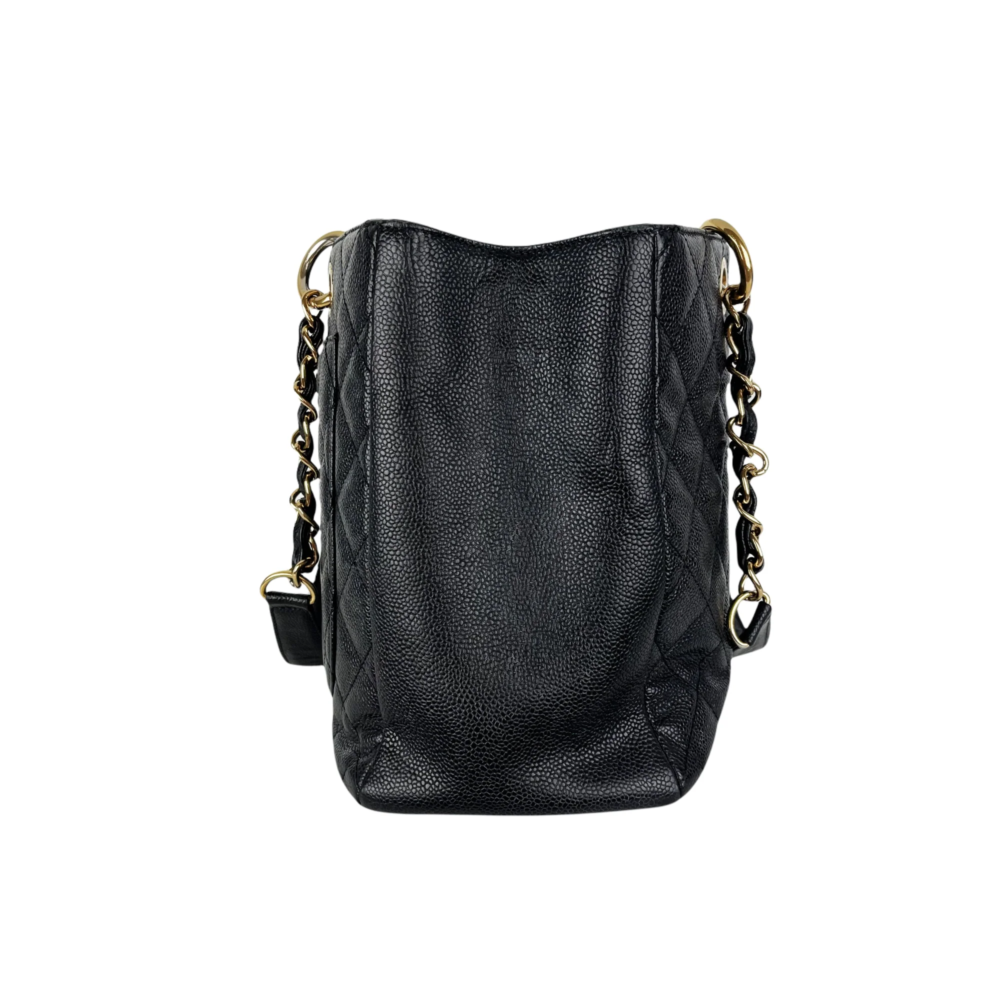 Grand Shopping Tote Caviar Black GHW - Image 4