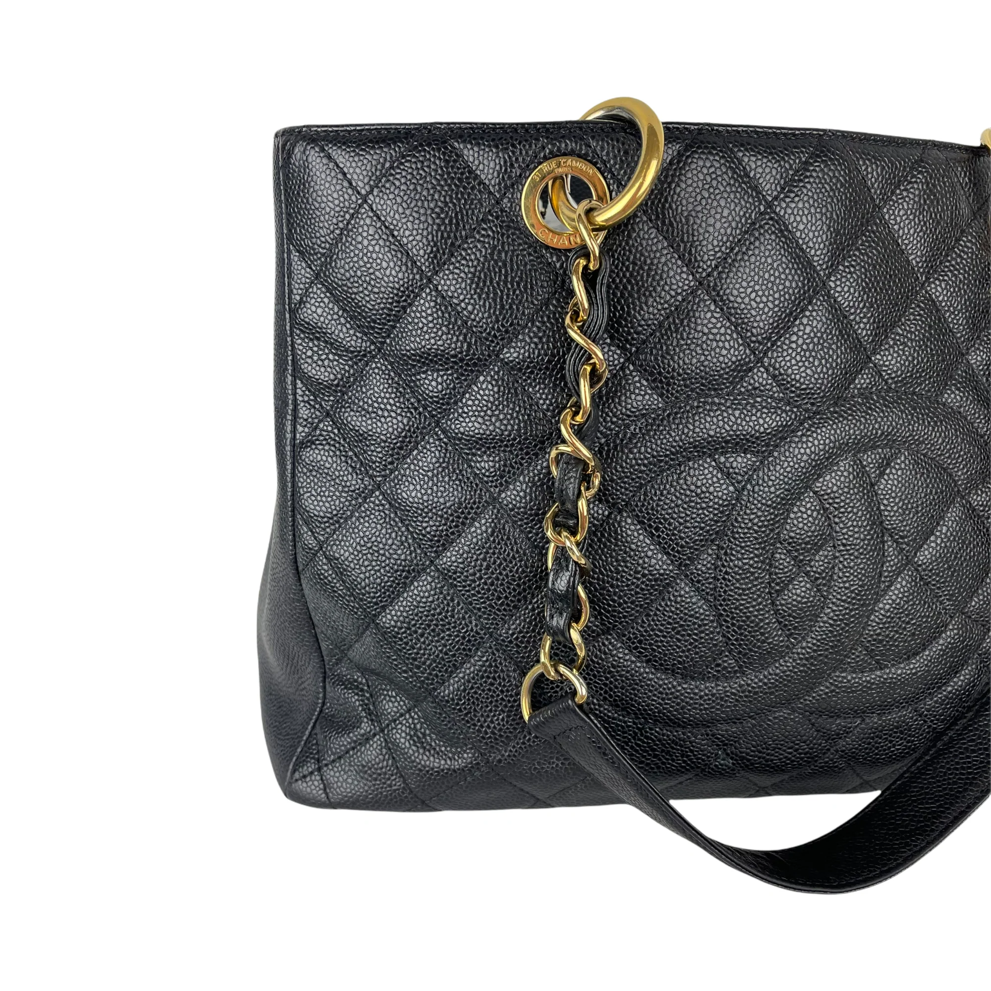 Grand Shopping Tote Caviar Black GHW - Image 6