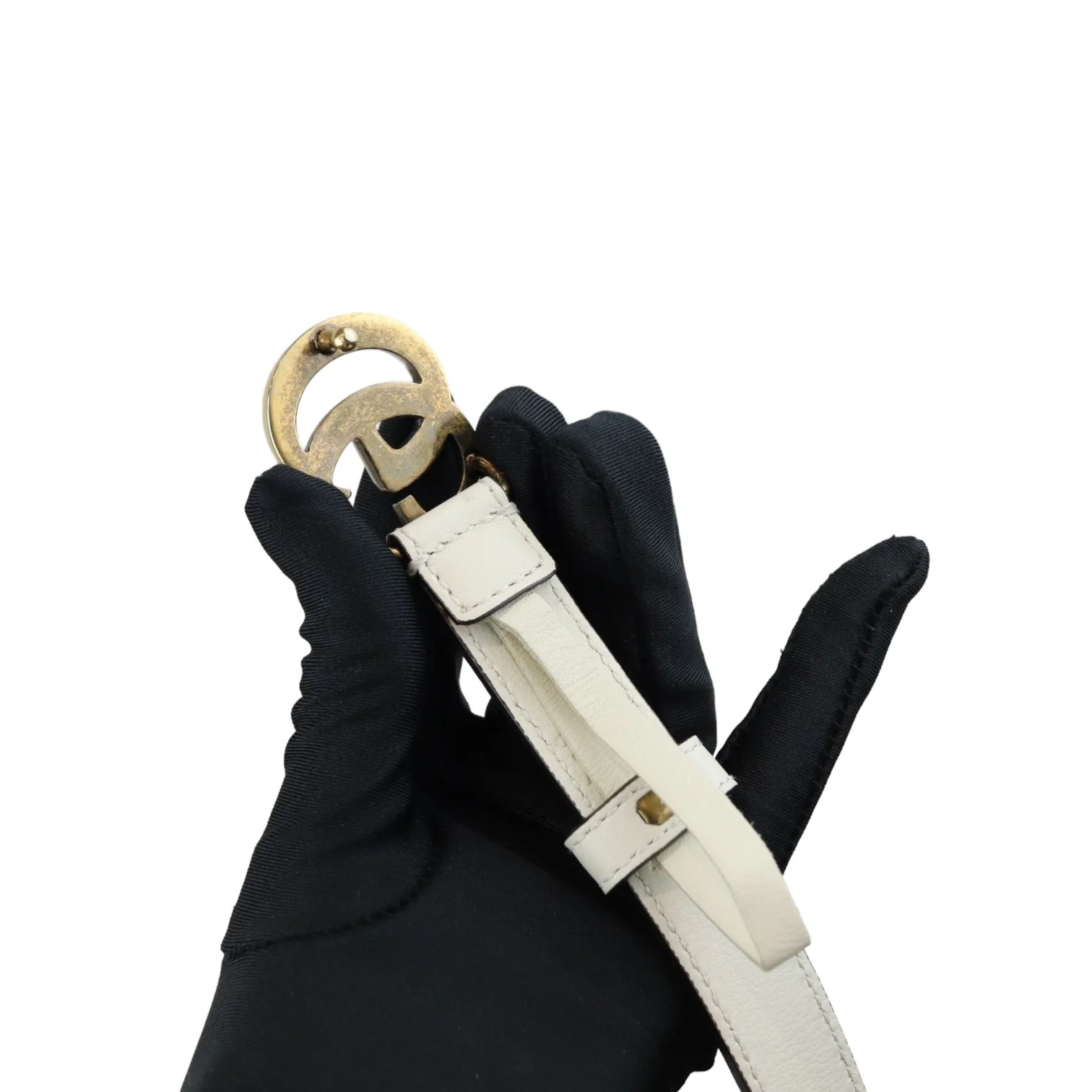 Double G Belt Calfskin Mystic White Size 80 GHW - Image 15
