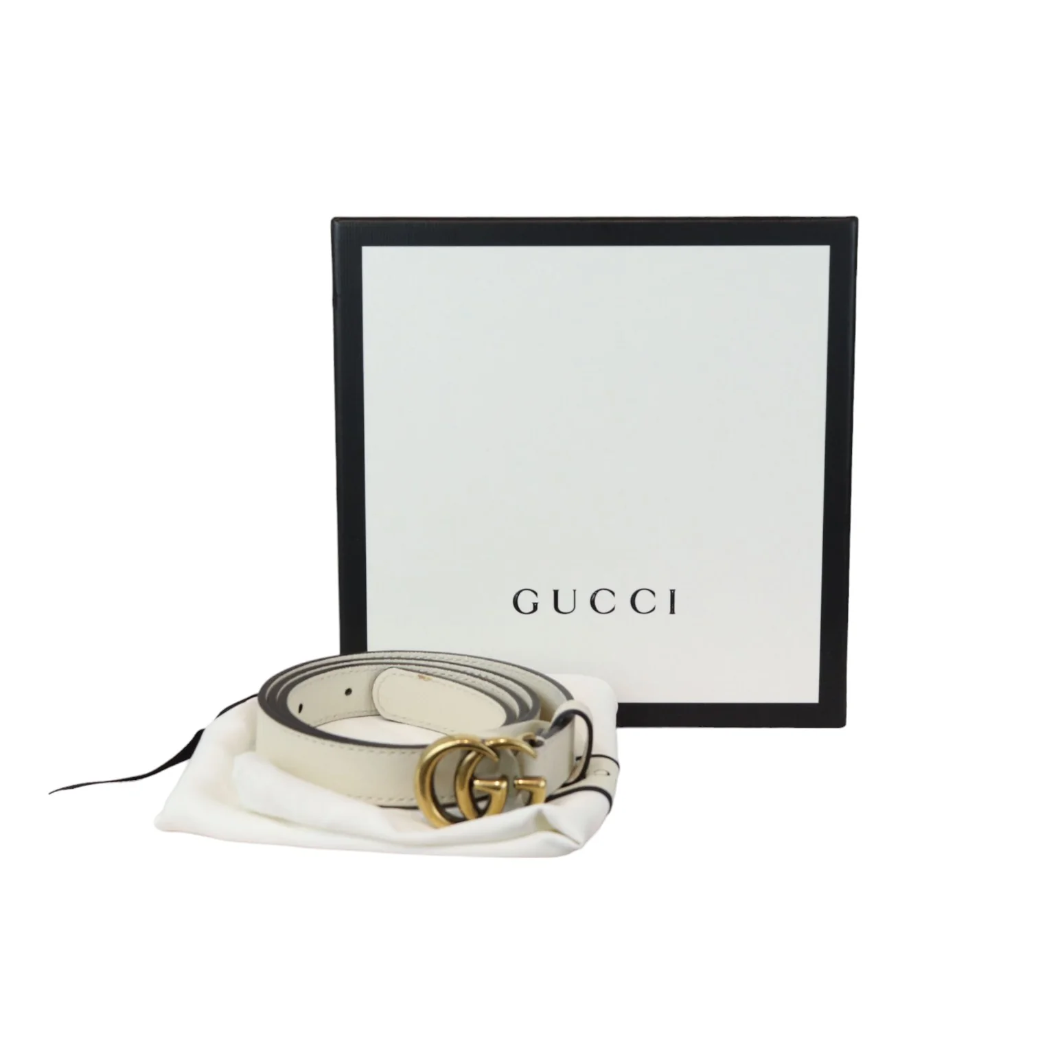 Double G Belt Calfskin Mystic White Size 80 GHW - Image 2