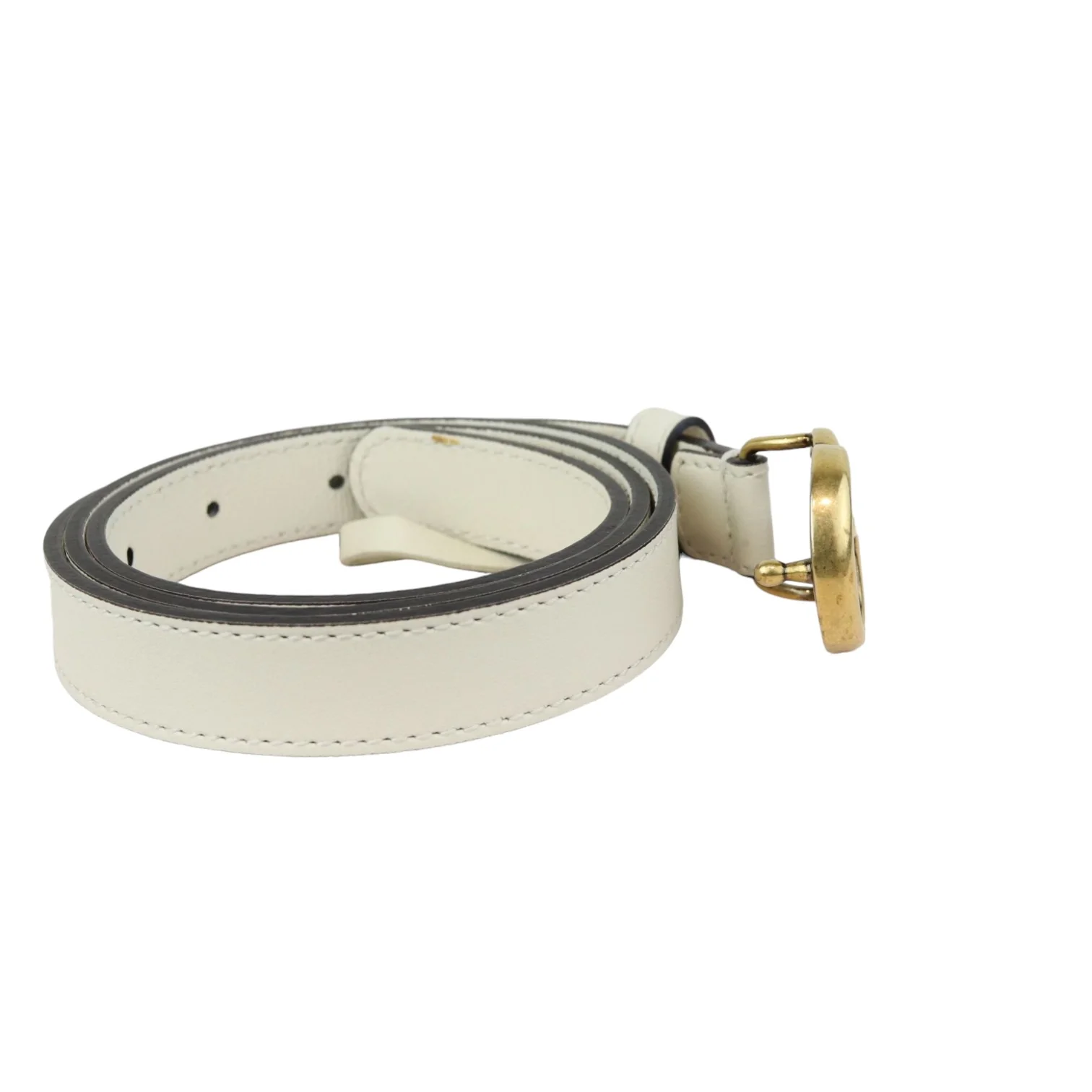 Double G Belt Calfskin Mystic White Size 80 GHW - Image 3