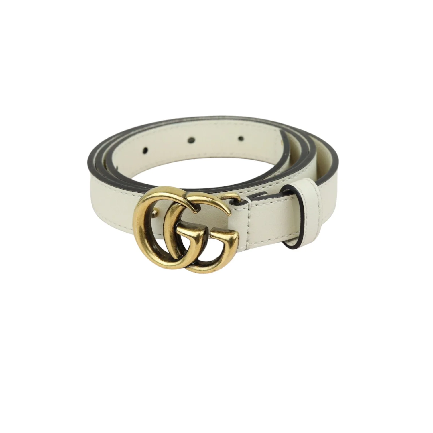 Double G Belt Calfskin Mystic White Size 80 GHW - Image 5
