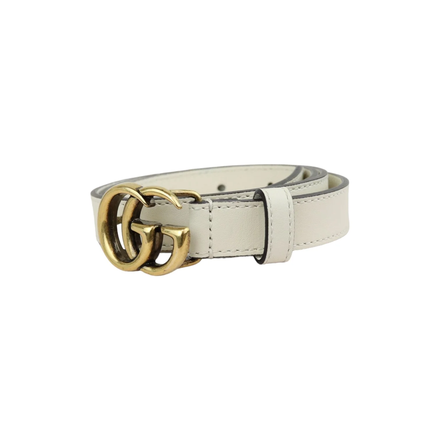 Double G Belt Calfskin Mystic White Size 80 GHW - Image 6