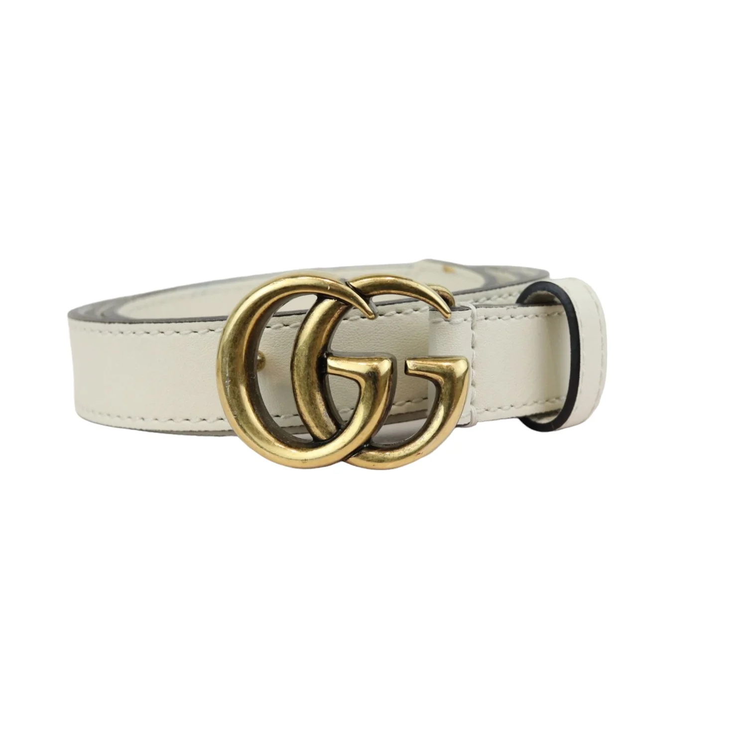 Double G Belt Calfskin Mystic White Size 80 GHW - Image 7