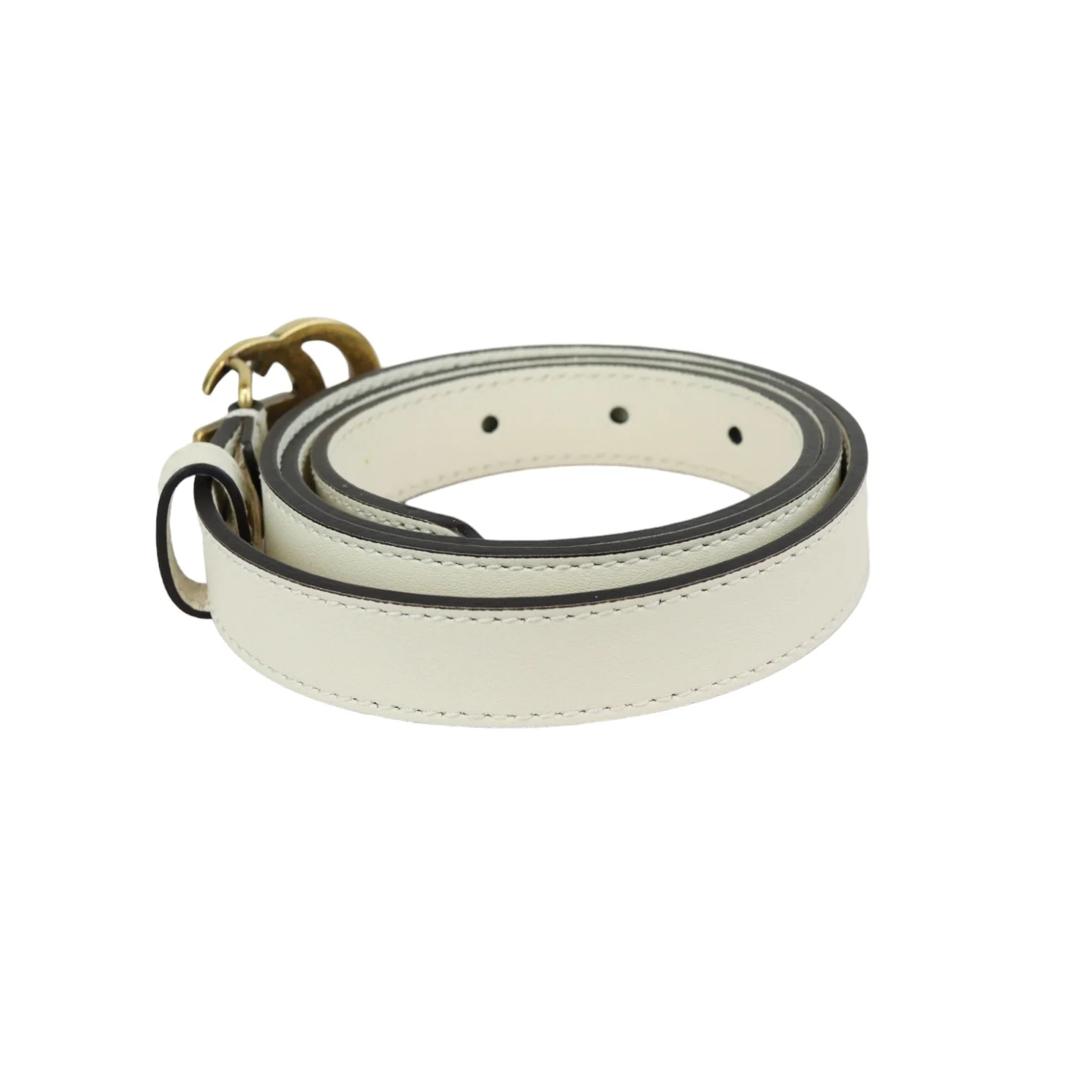 Double G Belt Calfskin Mystic White Size 80 GHW - Image 9