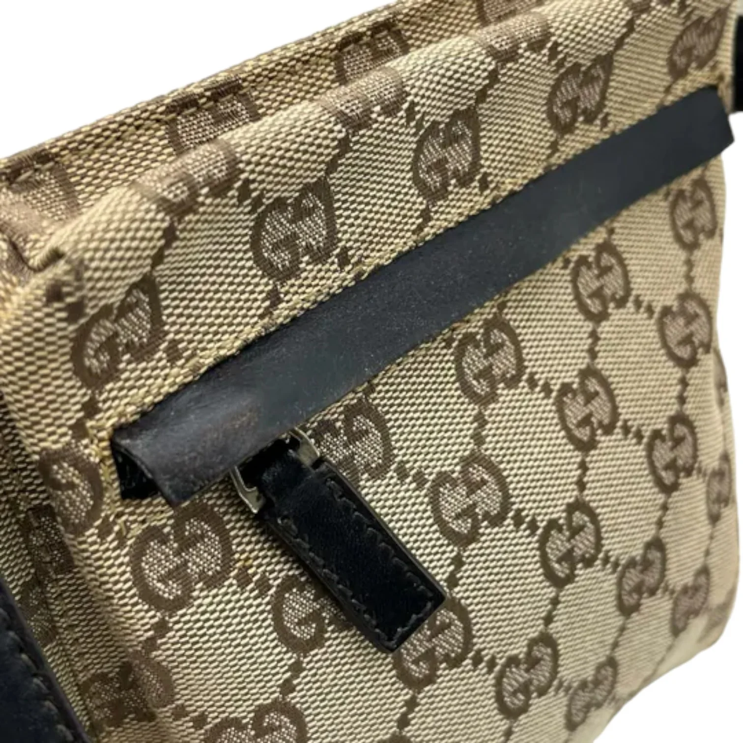 Double Pocket Waist Bag GG Supreme Monogram Canvas Beige SHW - Image 13