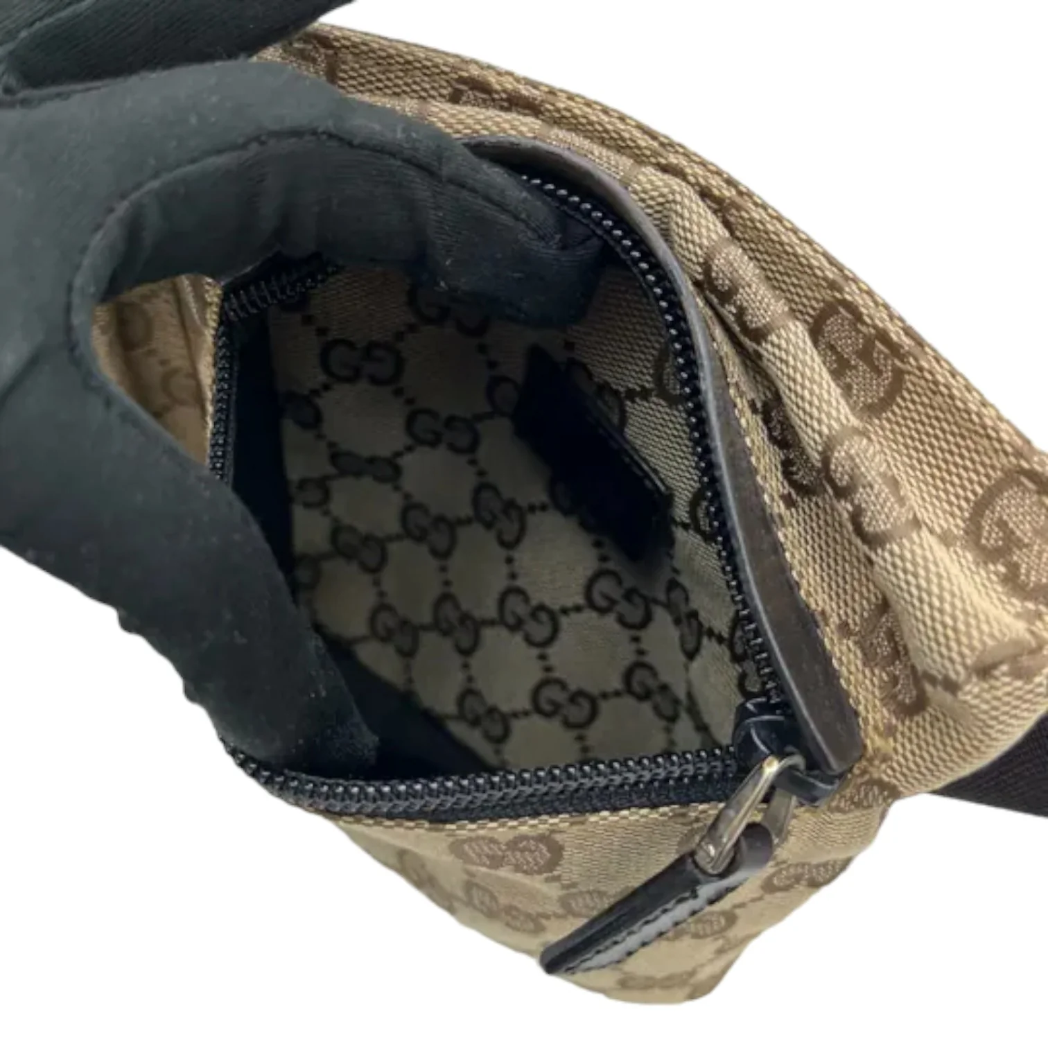 Double Pocket Waist Bag GG Supreme Monogram Canvas Beige SHW - Image 22