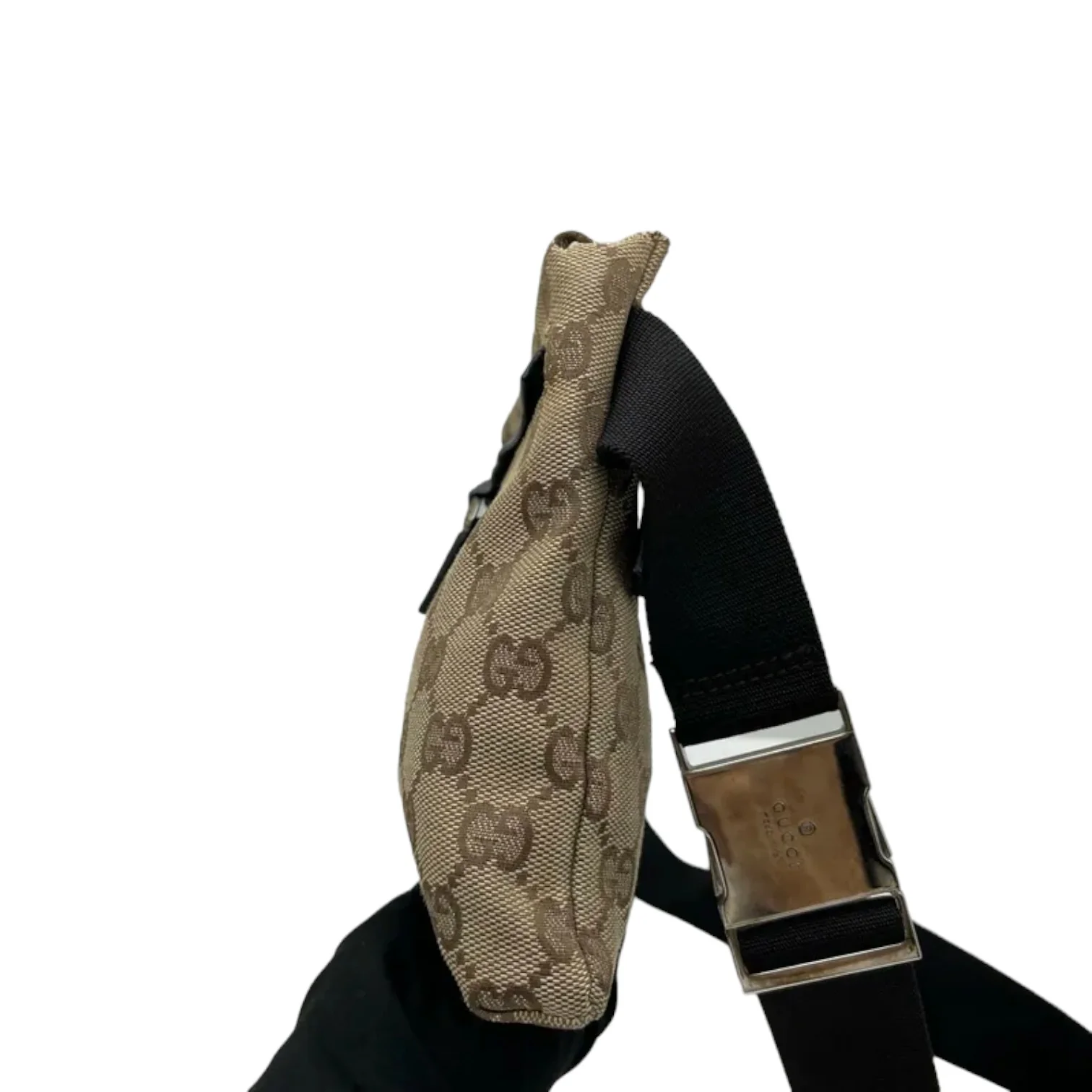 Double Pocket Waist Bag GG Supreme Monogram Canvas Beige SHW - Image 4