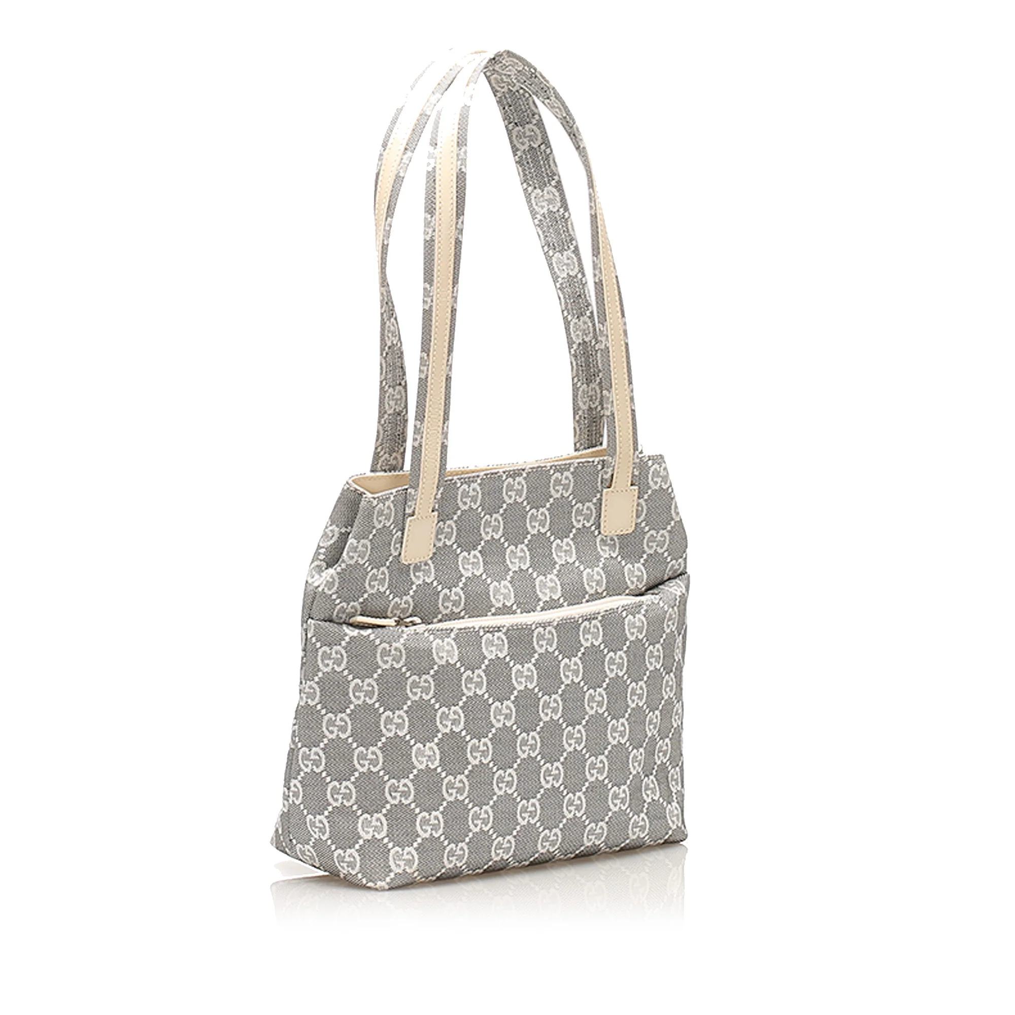 GG Canvas Tote Bag Gray SHW - Image 3