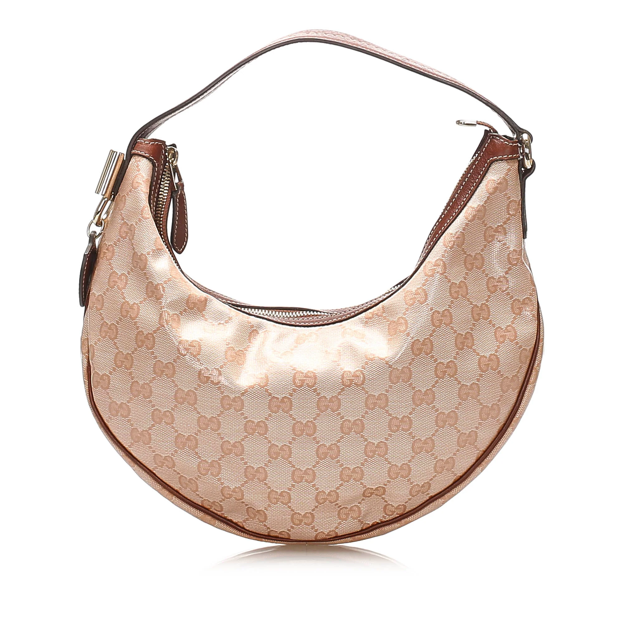GG Crystal Hobo Bag Brown