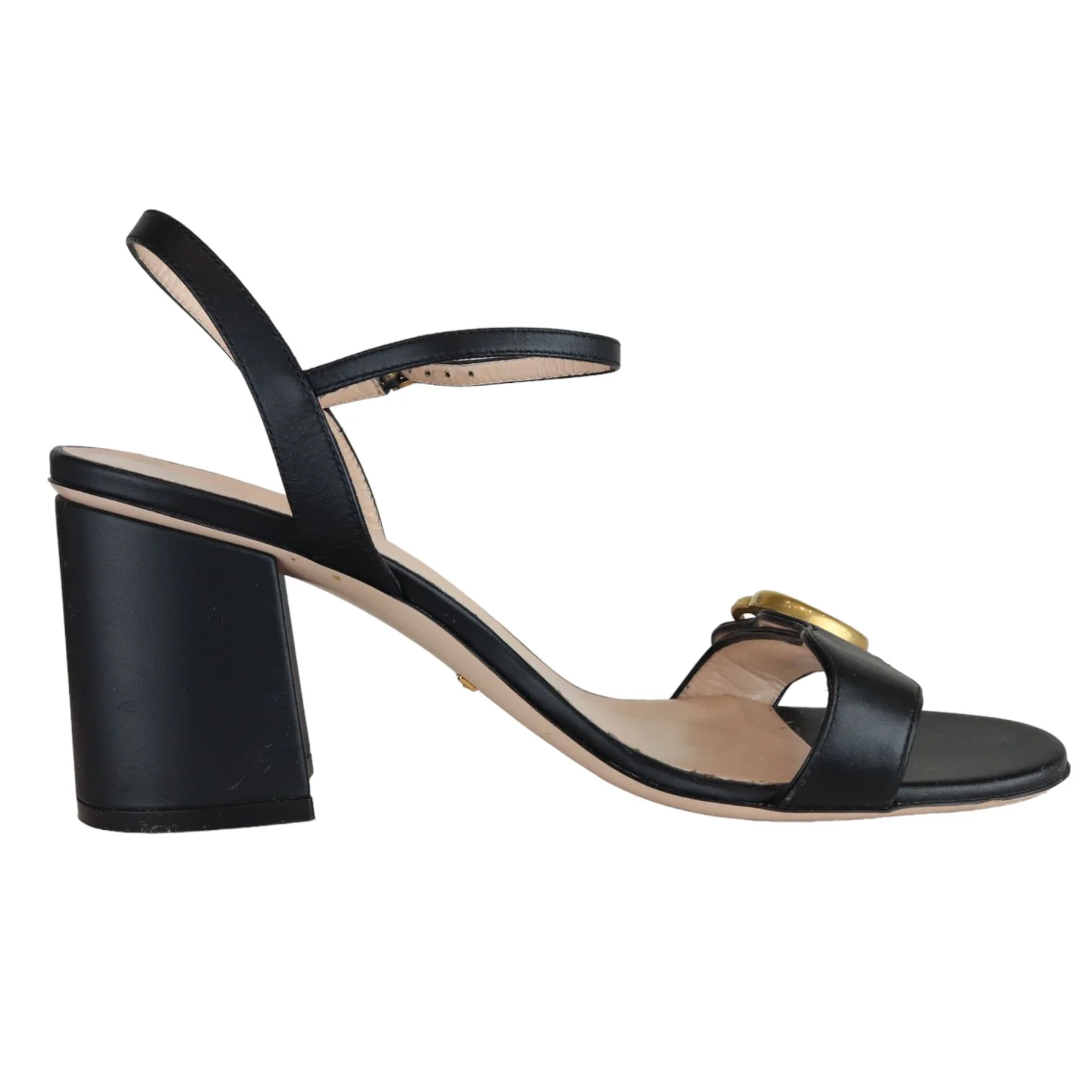 GG Marmont Ankle Wrap Sandals Calfskin Black Size 38 - Image 2