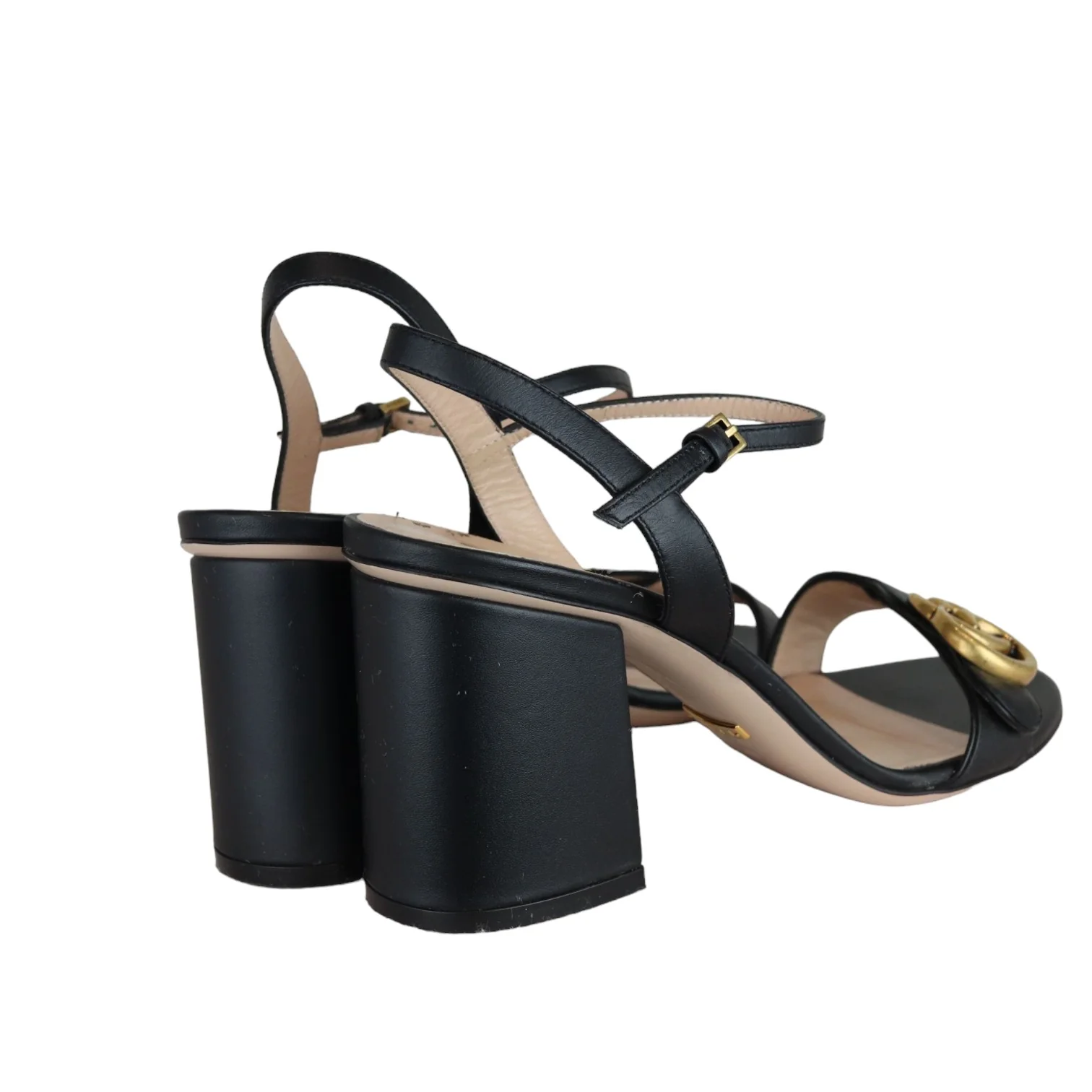 GG Marmont Ankle Wrap Sandals Calfskin Black Size 38 - Image 7