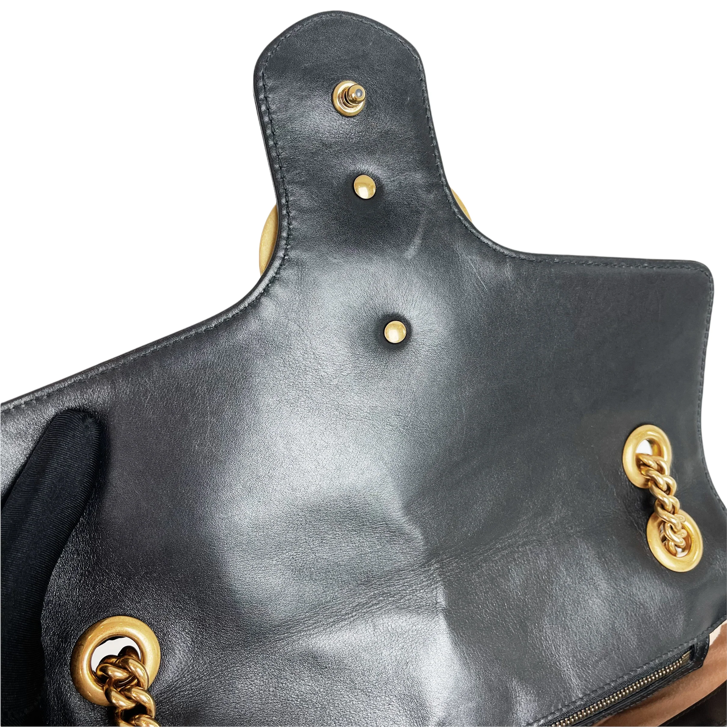 GG Marmont Black Calfskin Medium GHW - Image 11