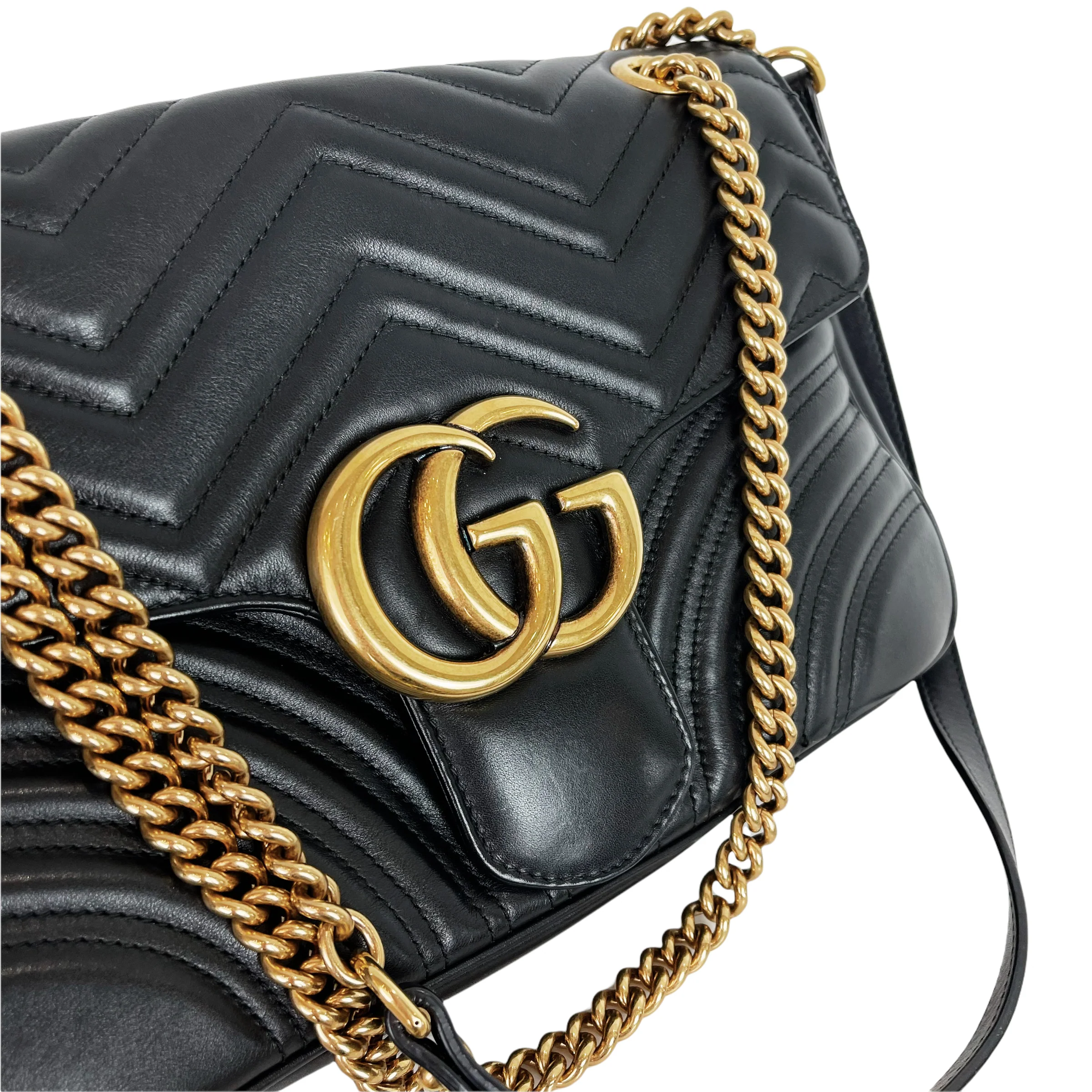 GG Marmont Black Calfskin Medium GHW - Image 12