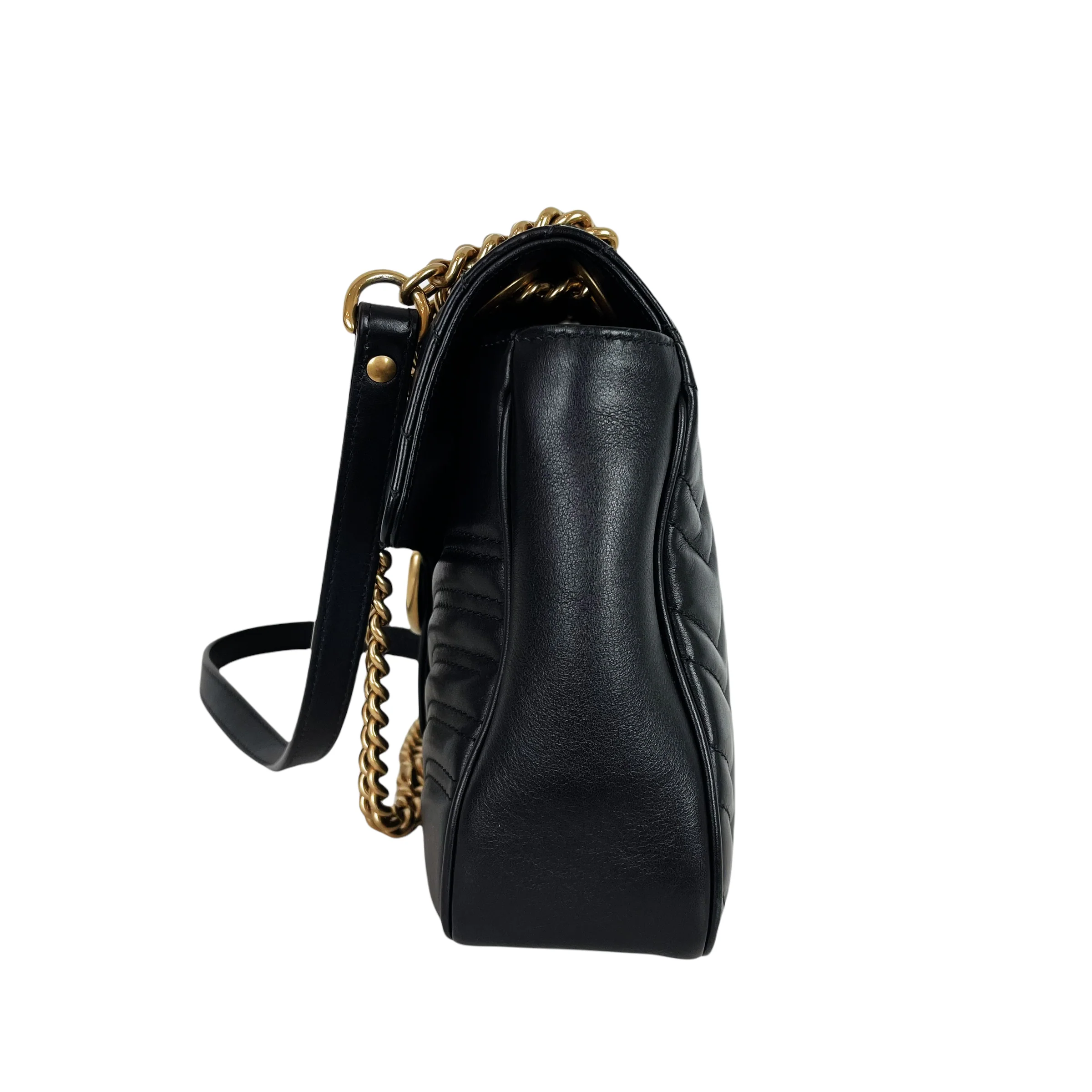 GG Marmont Black Calfskin Medium GHW - Image 4