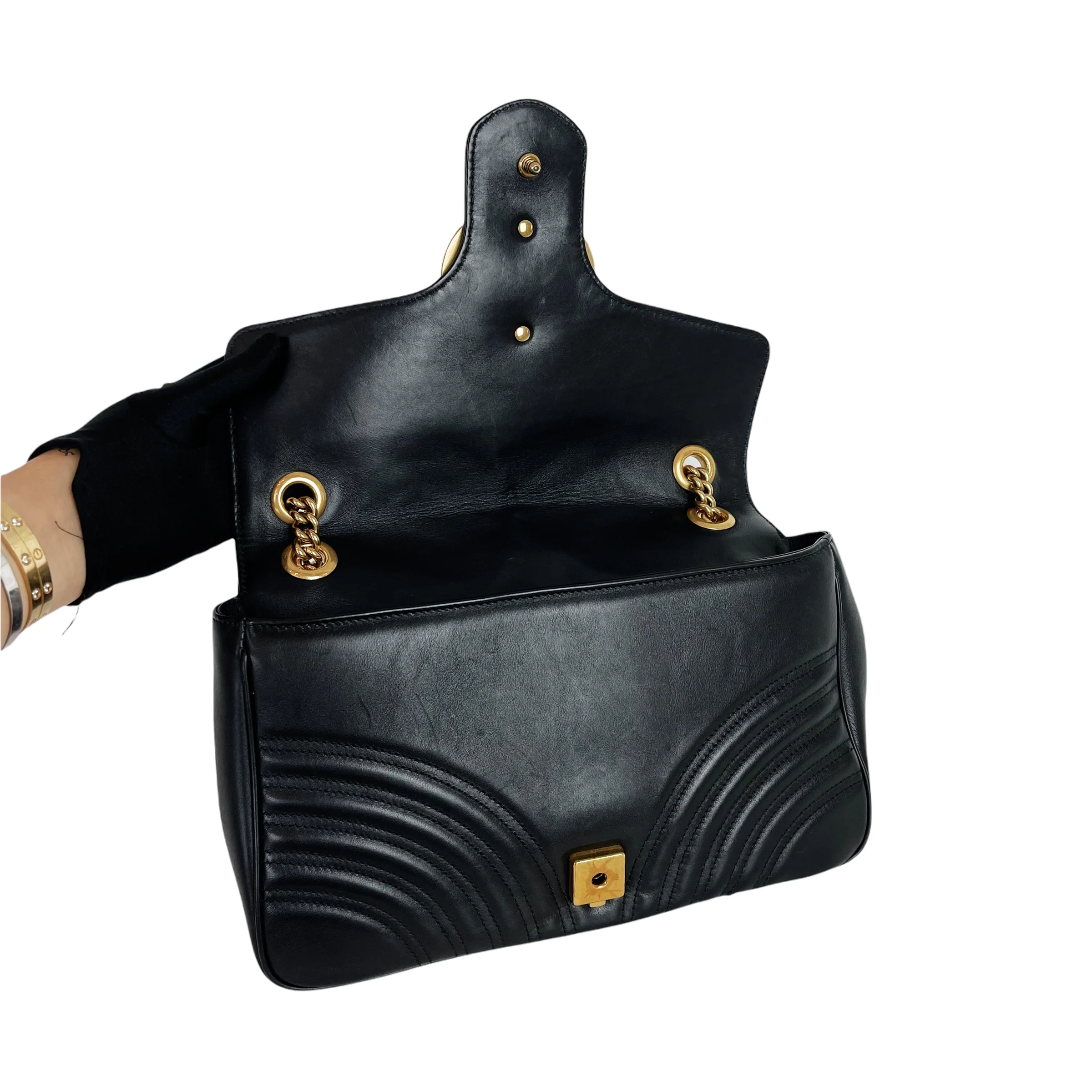 GG Marmont Black Calfskin Medium GHW - Image 6