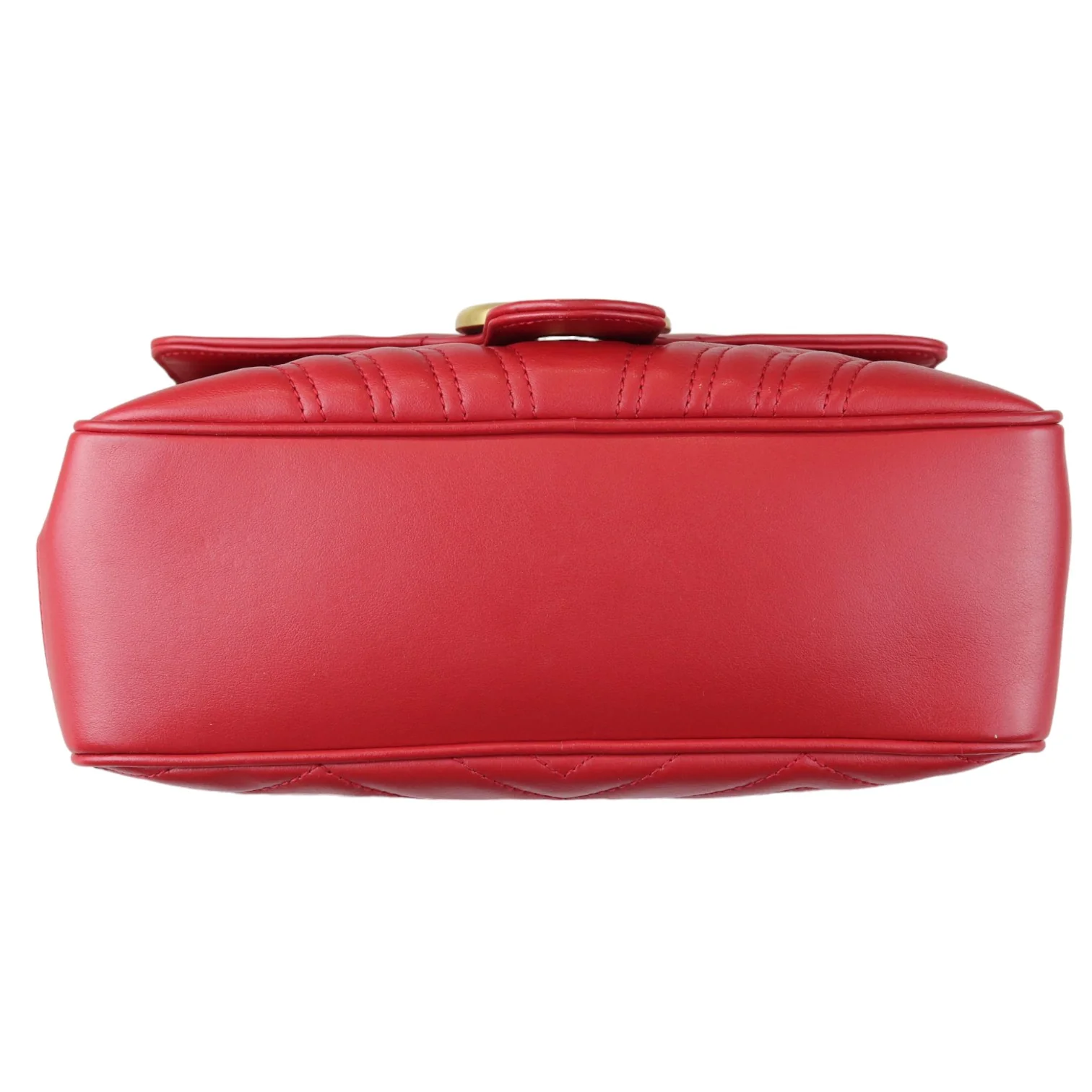 GG Marmont Top Handle Small Shoulder Calfskin Matelasse Red GHW - Image 4