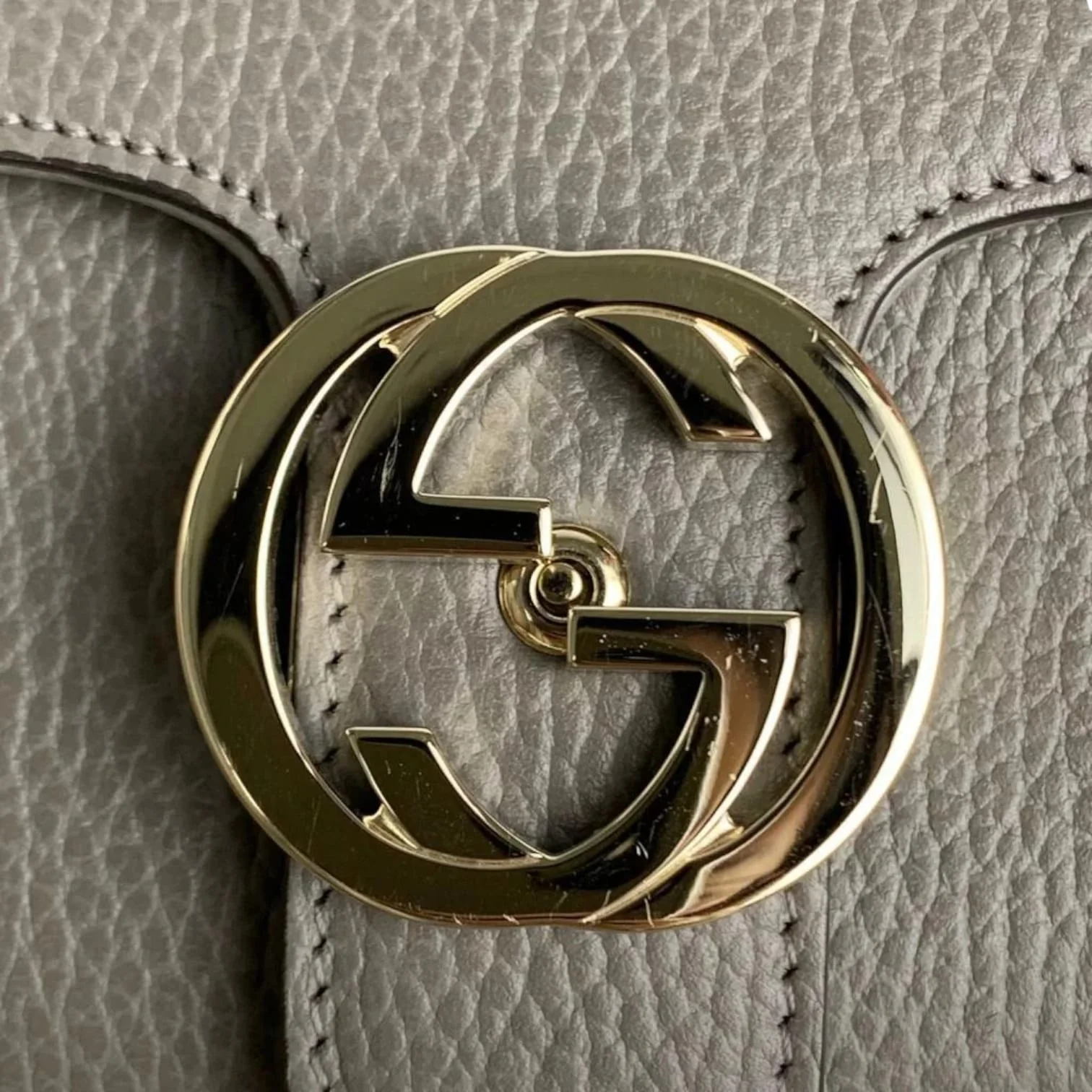 Interlocking GG Calfskin Leather Grey GHW - Image 10