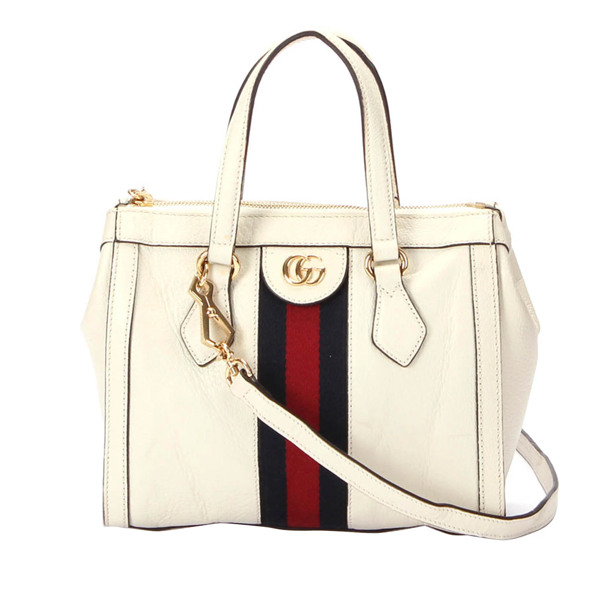 Ophidia Leather Satchel White