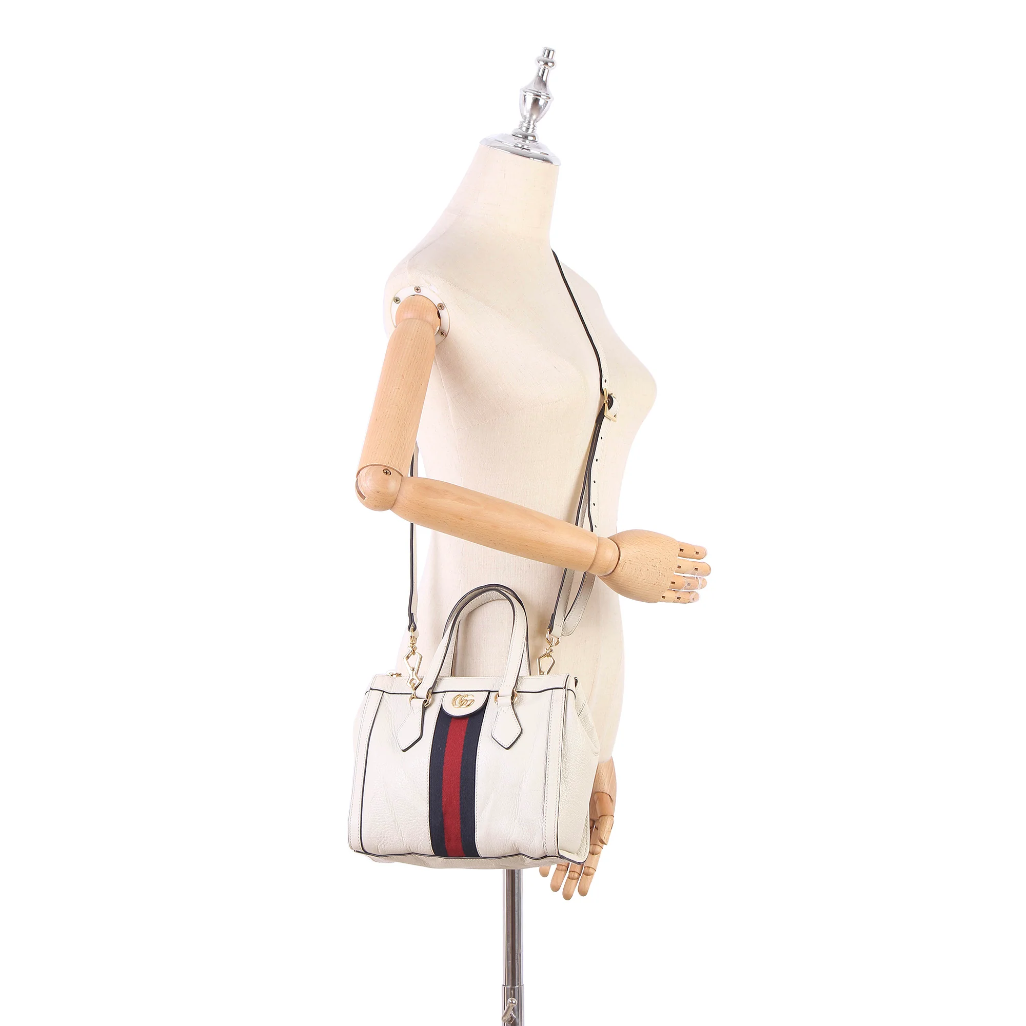 Ophidia Leather Satchel White - Image 12