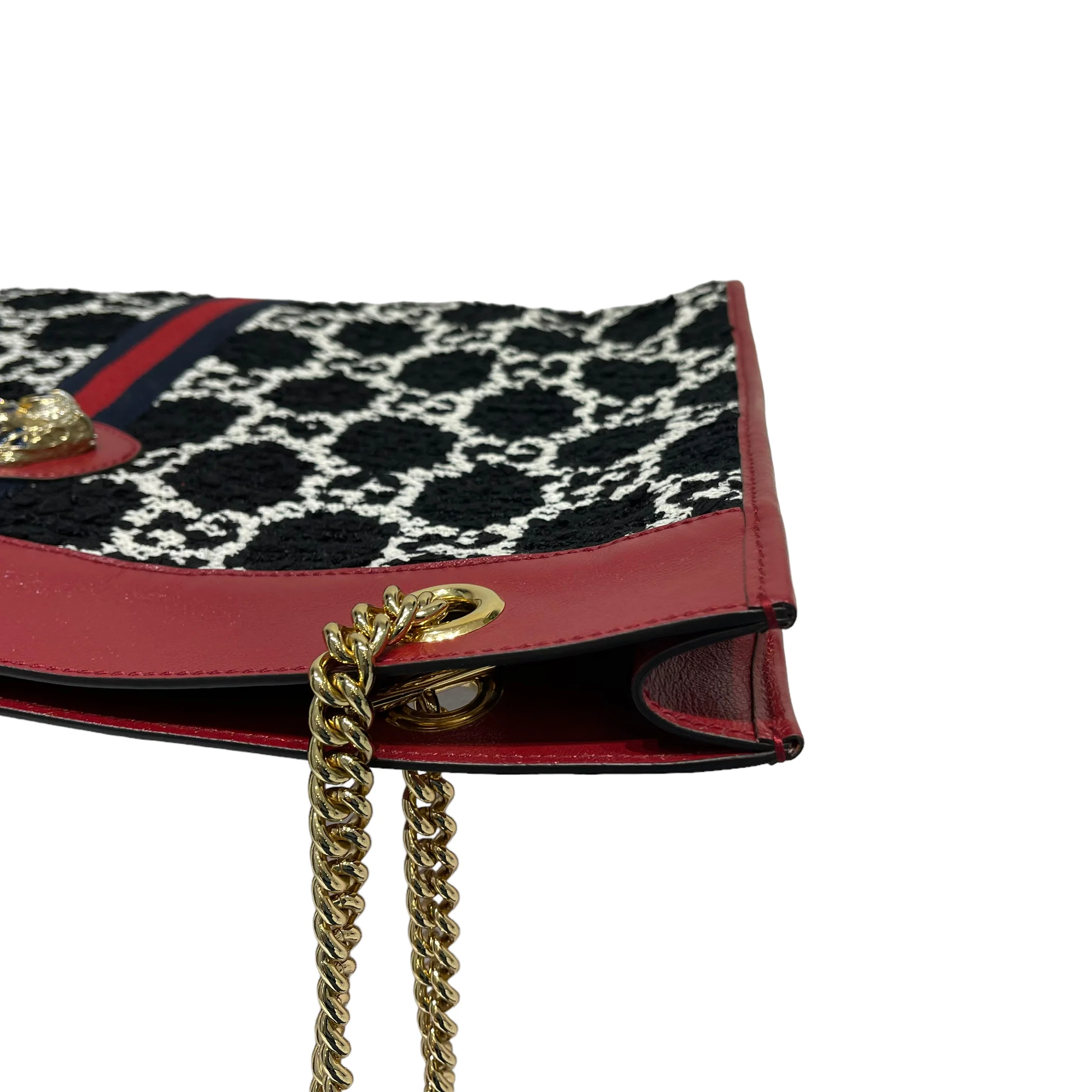 Rajah Tote Large GG Supreme Cherry Black White GHW - Image 10