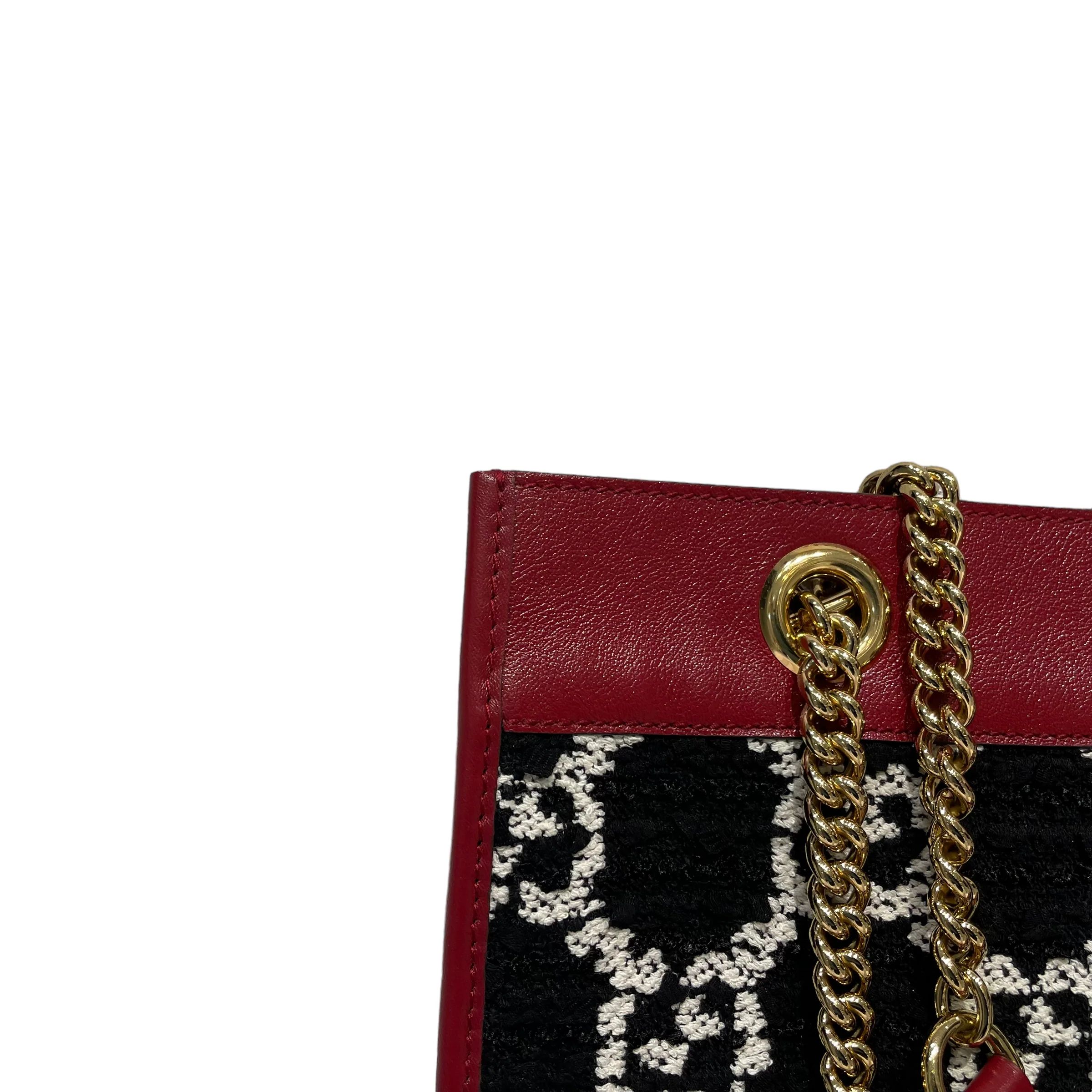 Rajah Tote Large GG Supreme Cherry Black White GHW - Image 11
