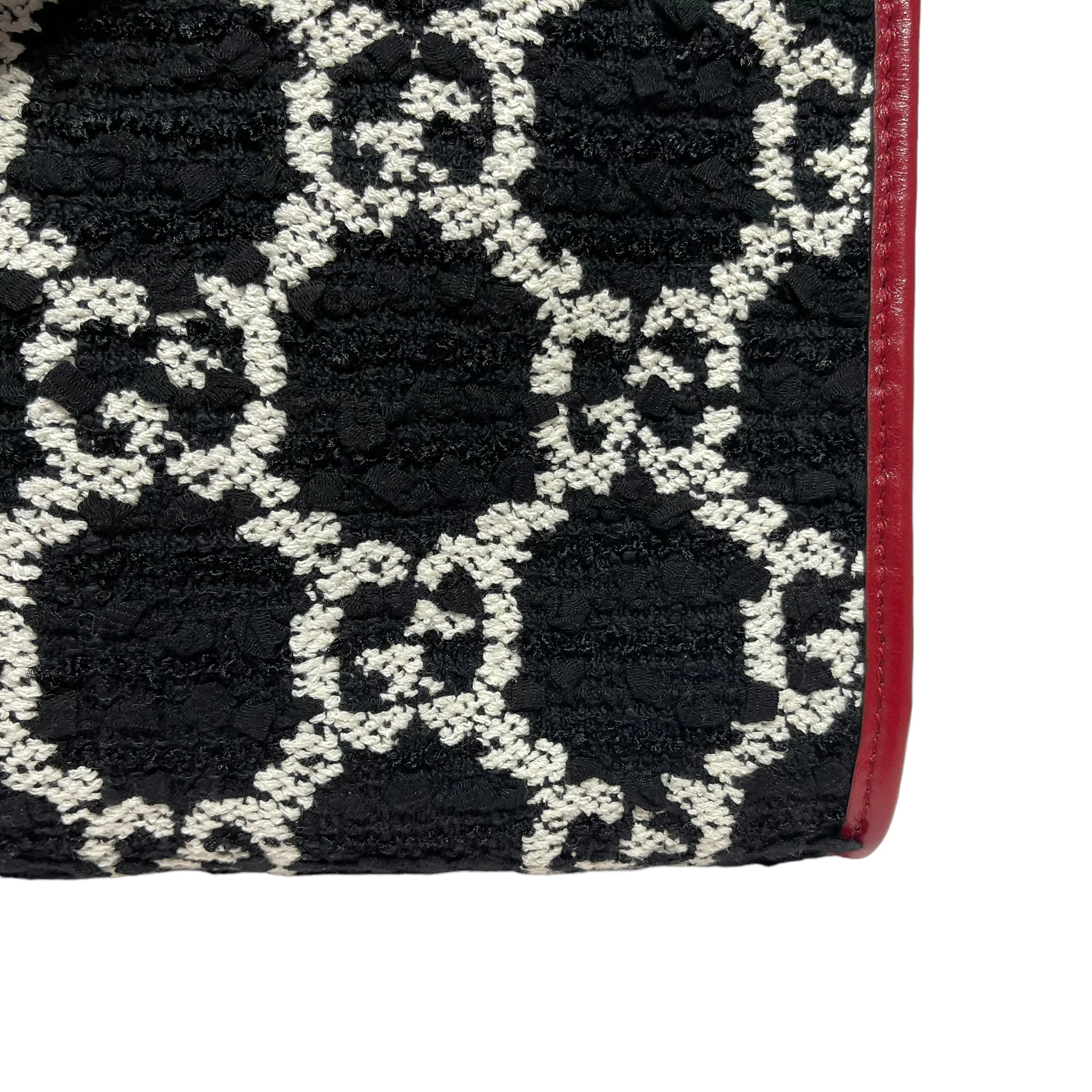 Rajah Tote Large GG Supreme Cherry Black White GHW - Image 13