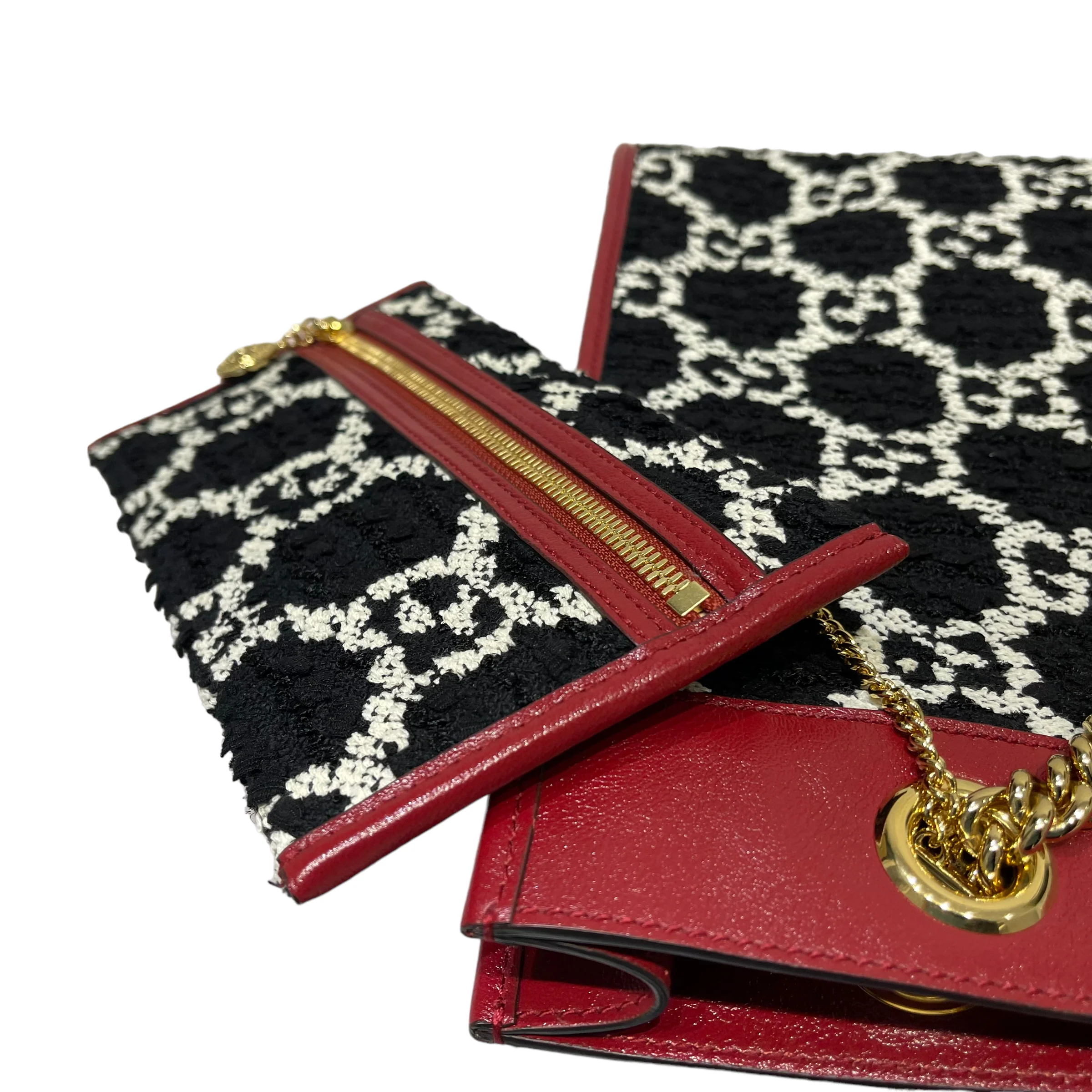 Rajah Tote Large GG Supreme Cherry Black White GHW - Image 17