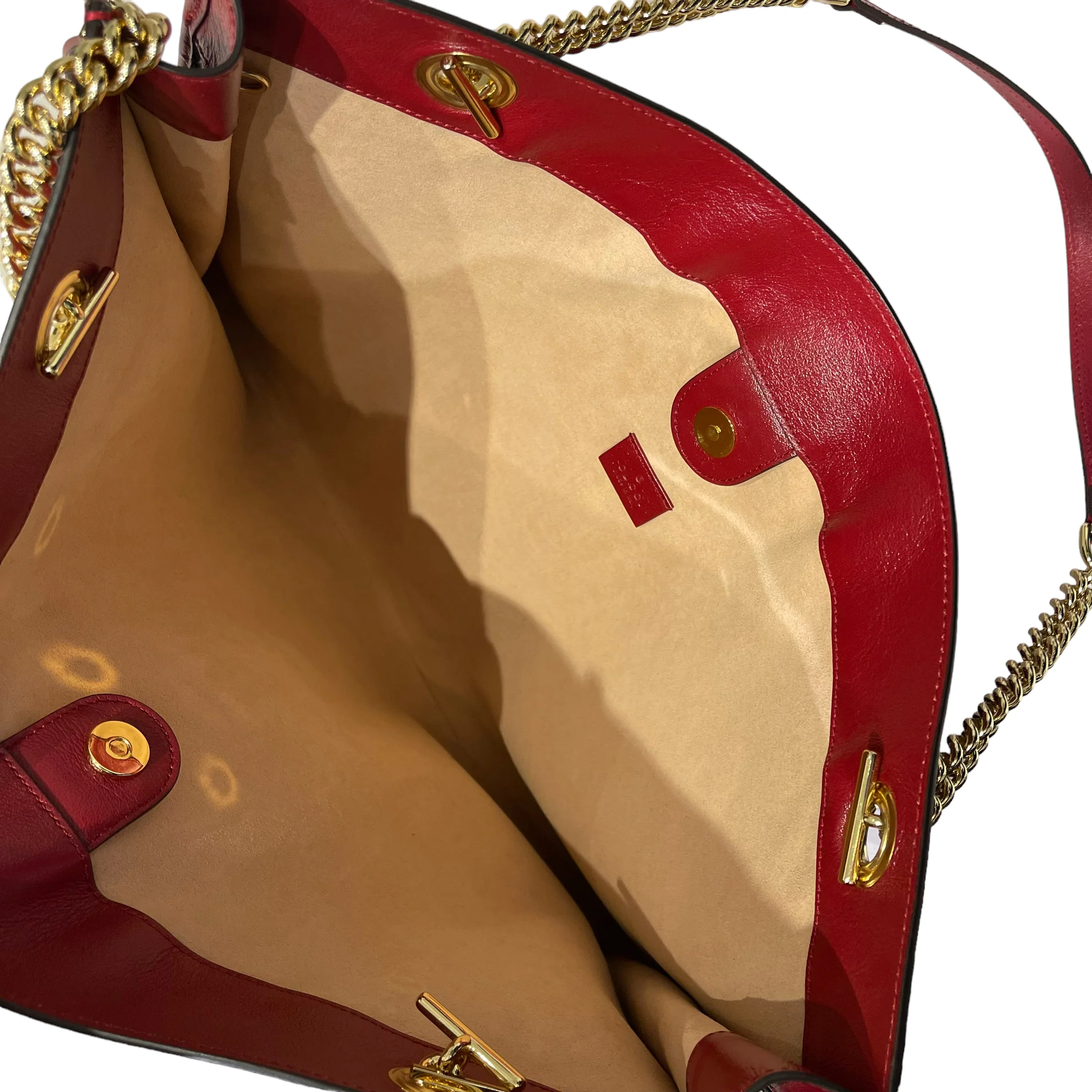 Rajah Tote Large GG Supreme Cherry Black White GHW - Image 21