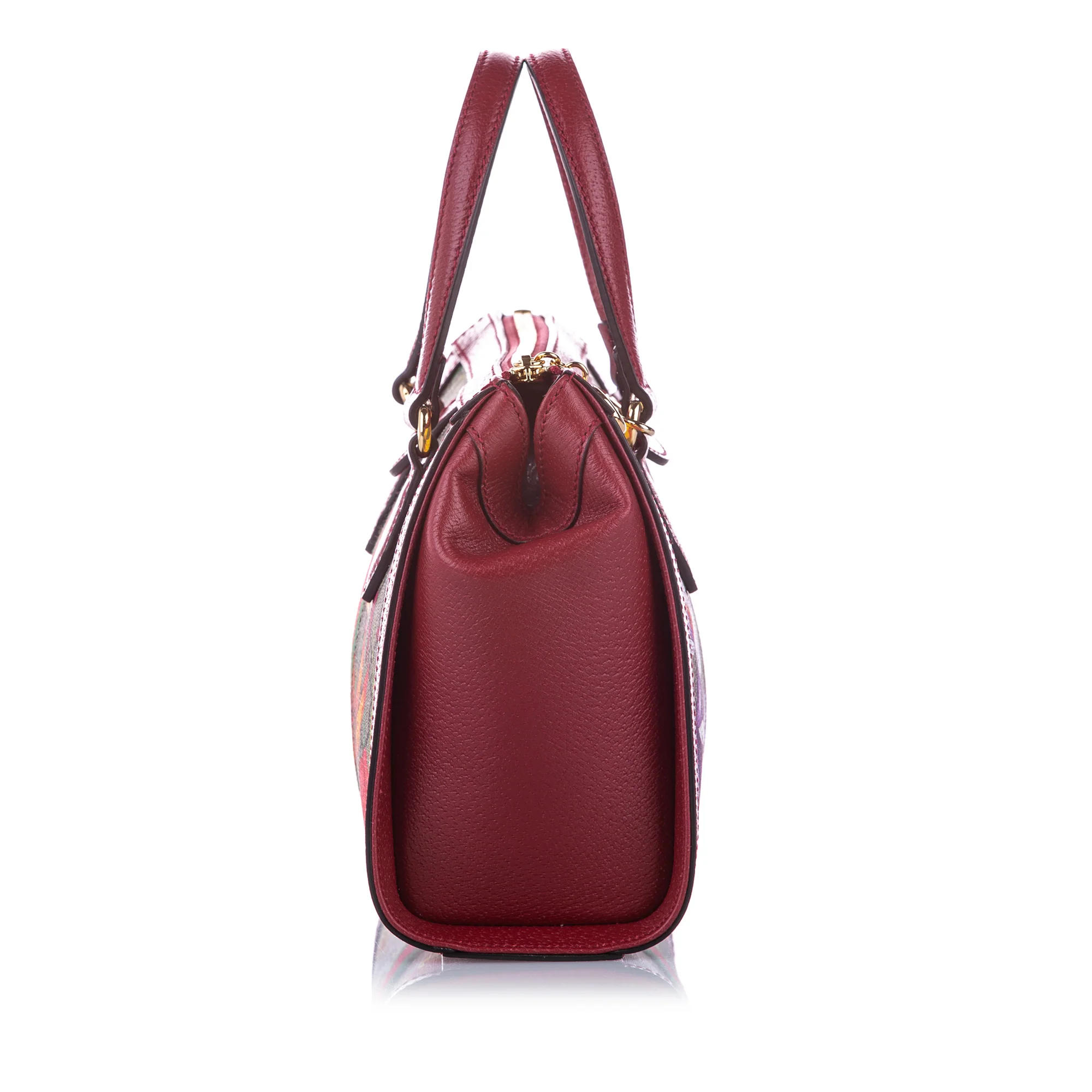 Small GG Flora Ophidia Satchel Red and Brown GHW - Image 4