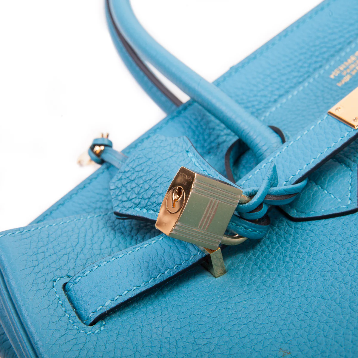 Birkin 35 in Turquoise Togo Leather - Image 12