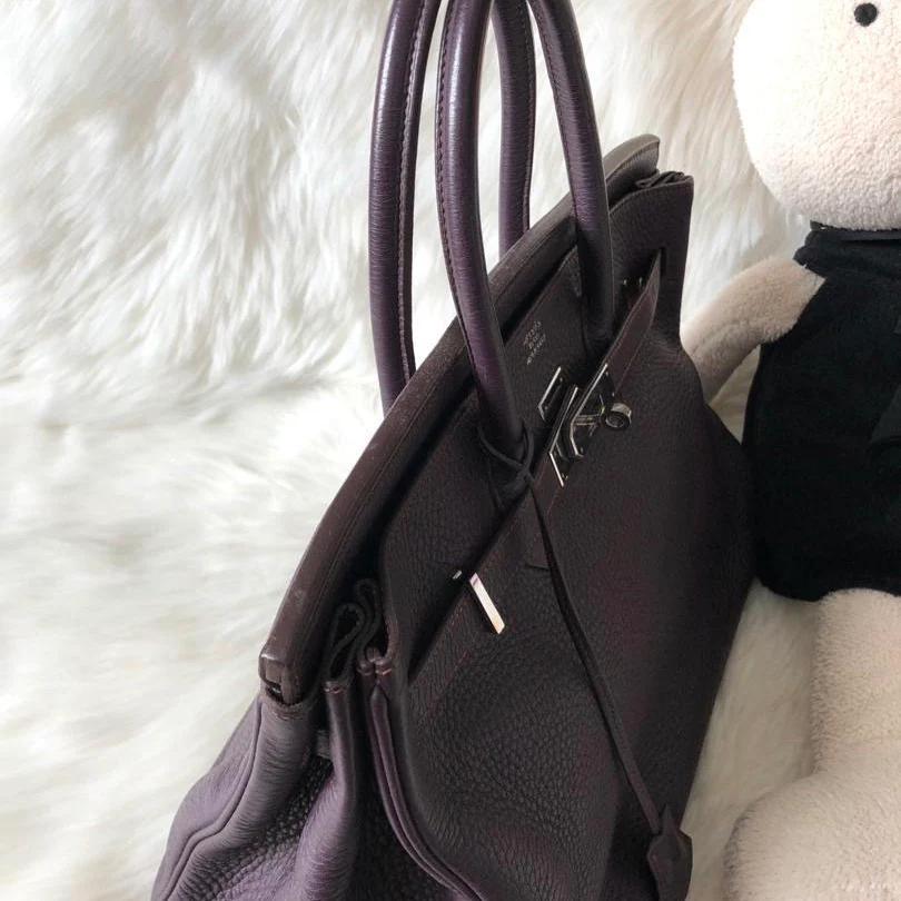 Birkin 35 Prune in Togo Leather with PHW - Image 6