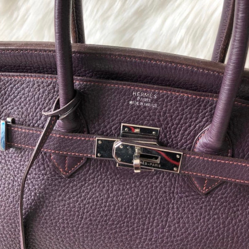 Birkin 35 Prune in Togo Leather with PHW - Image 7