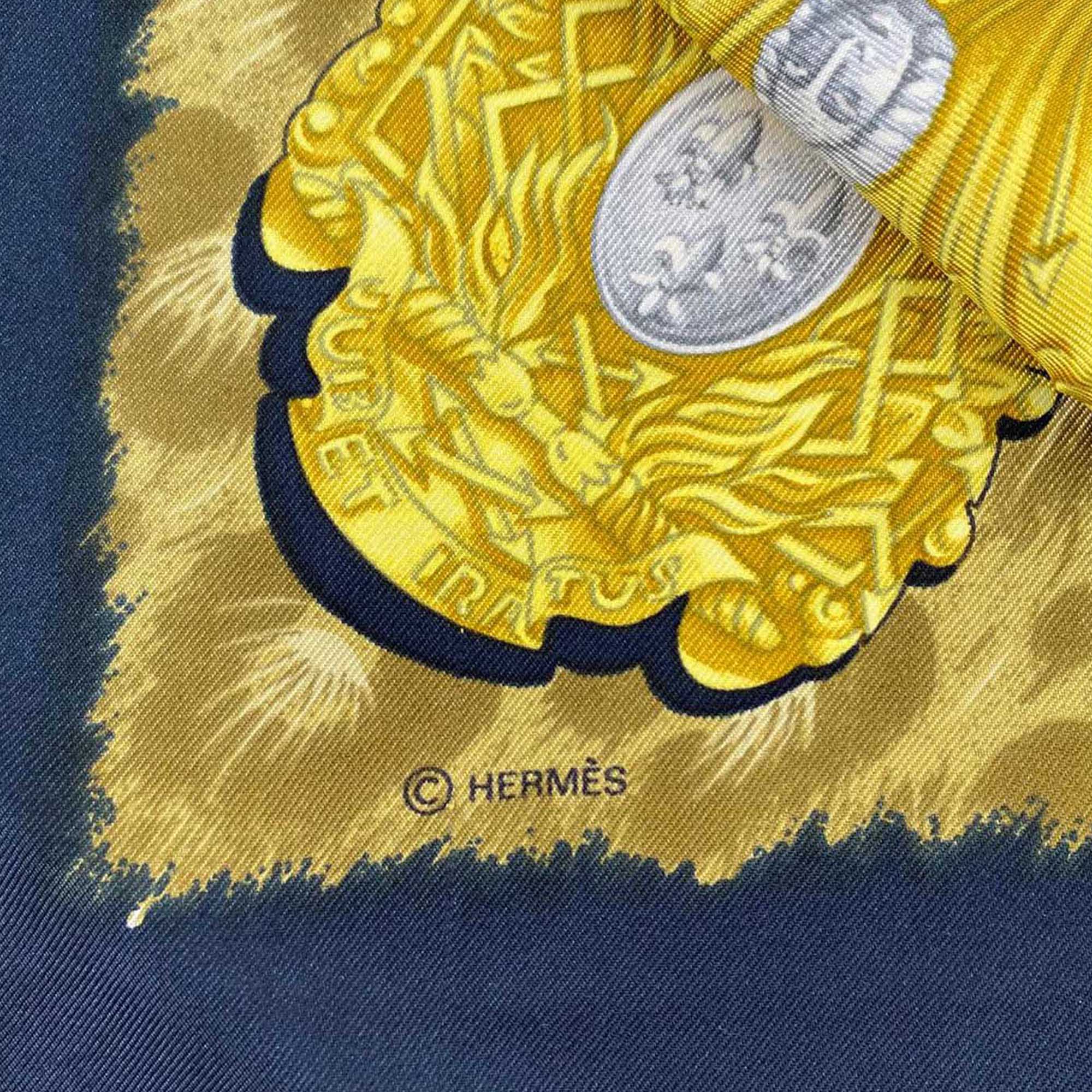 Casques et Plumets Silk Scarf Yellow - Image 3