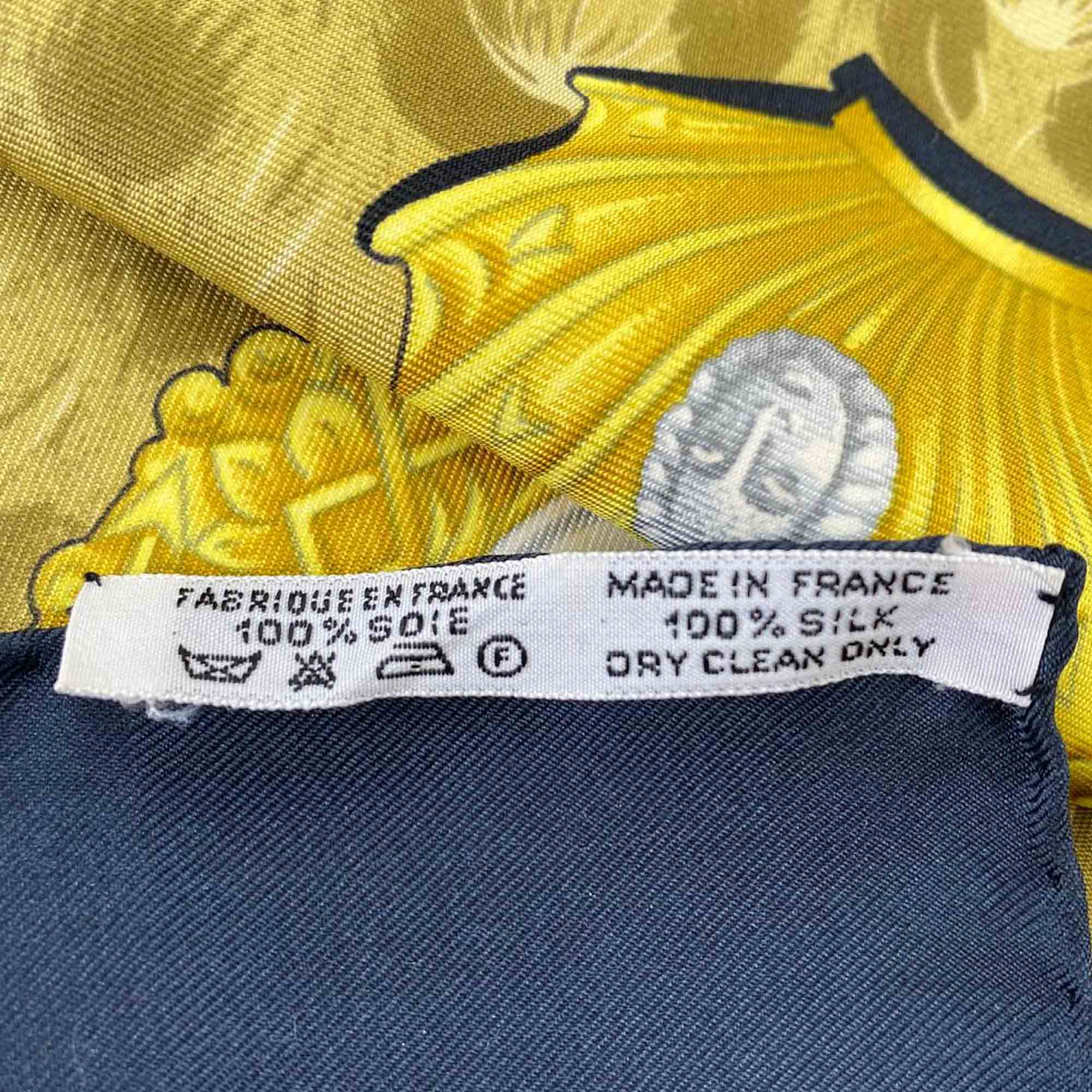 Casques et Plumets Silk Scarf Yellow - Image 4