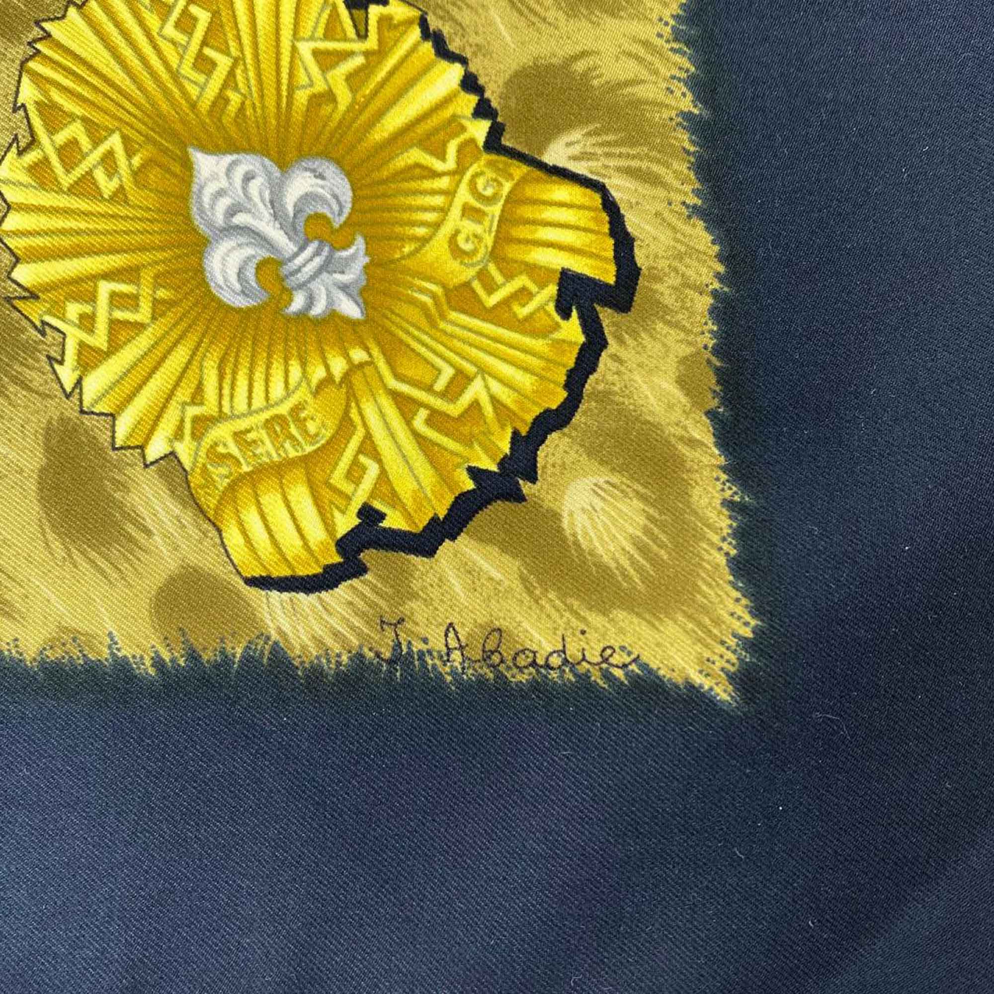 Casques et Plumets Silk Scarf Yellow - Image 5