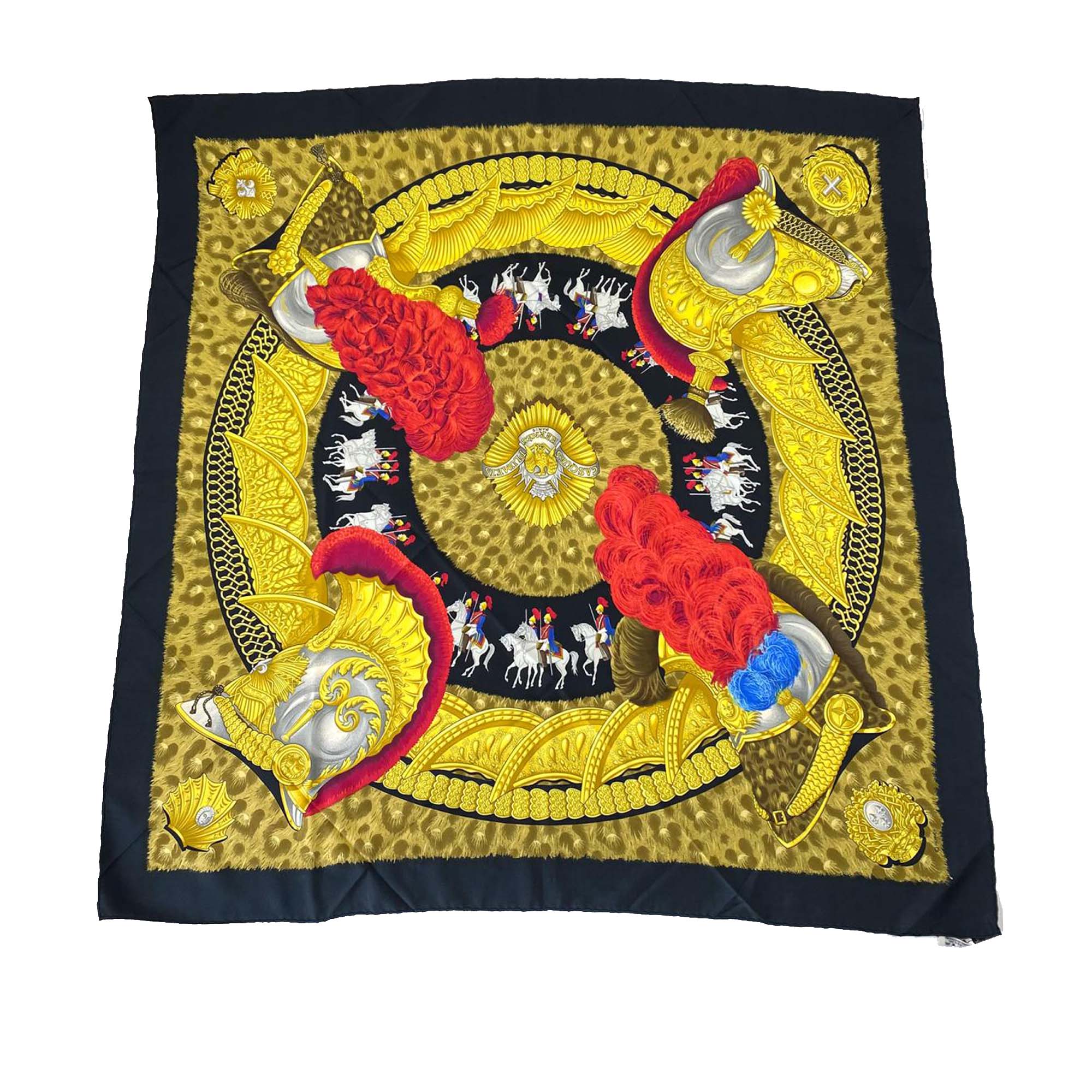 Casques et Plumets Silk Scarf Yellow - Image 6