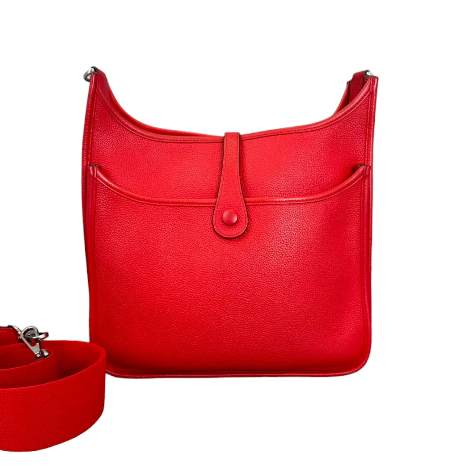Evelyne III PM Taurillon Clemence Calfskin Red PHW - Image 2