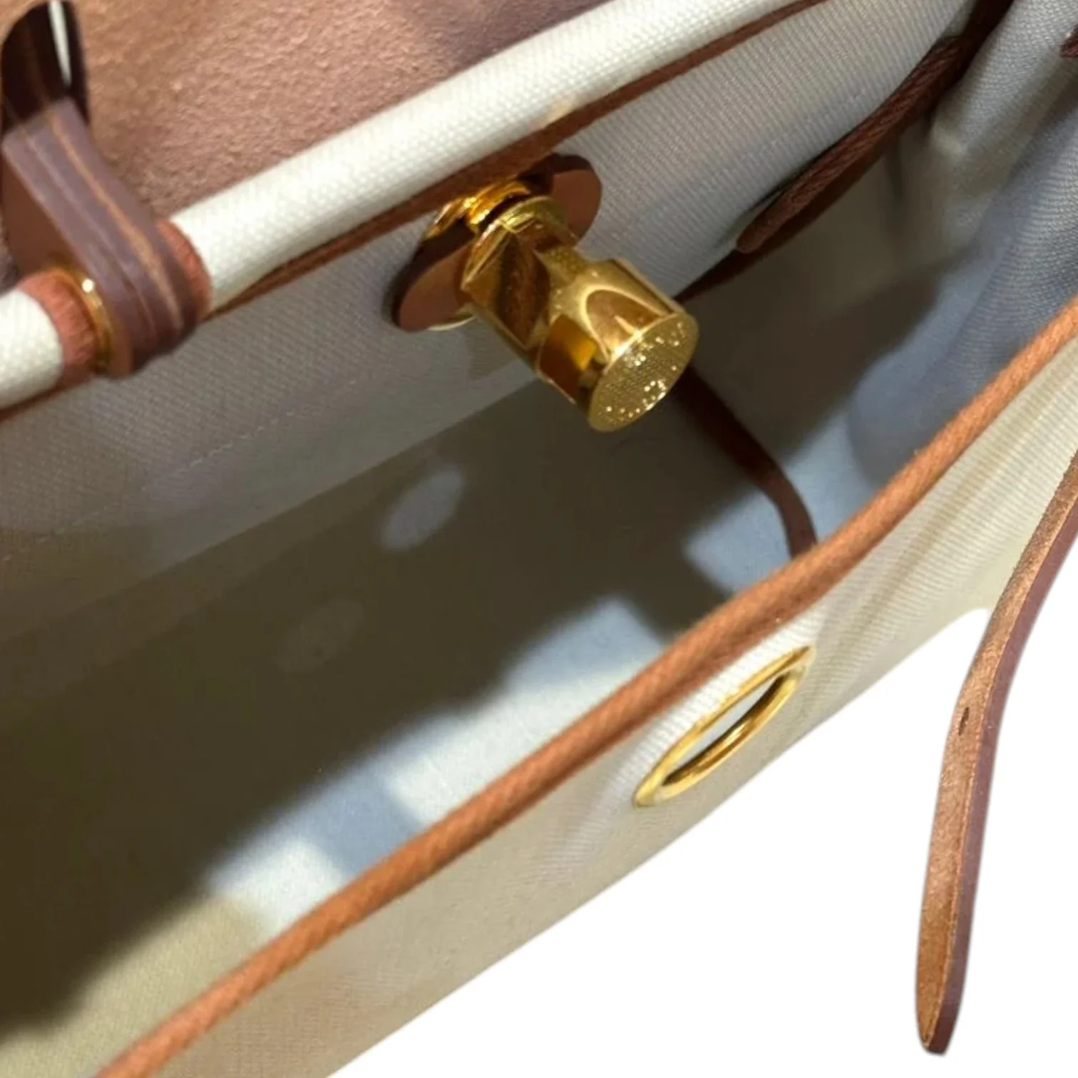 Herbag Zip 31 PM Trench Vache Hunter Toile Beige Brown GHW - Image 8