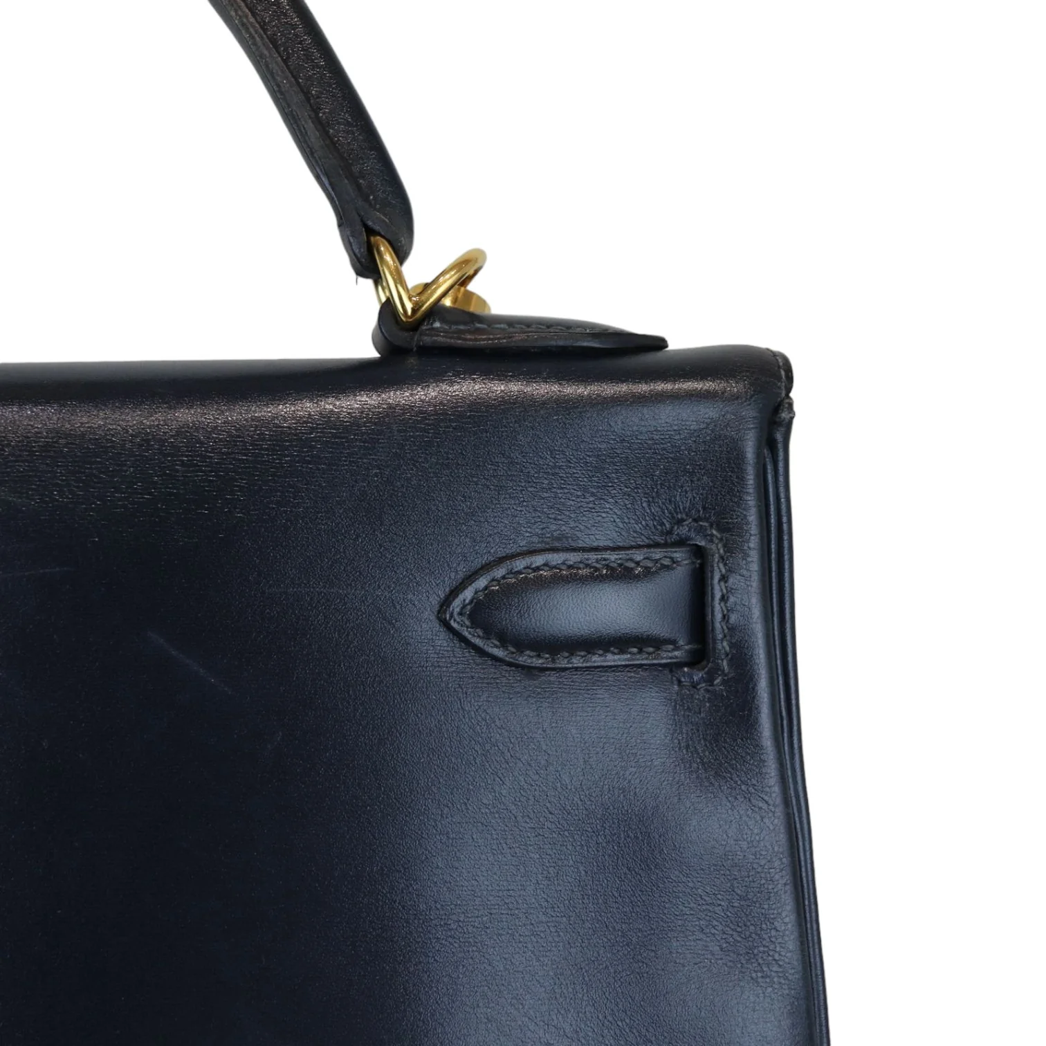 Kelly 32 Vintage Box Dark Blue GHW - Image 12